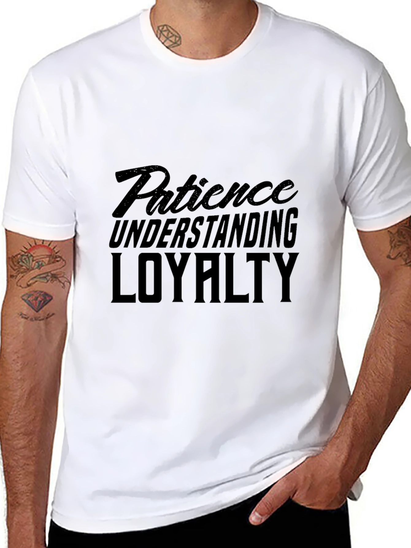 Patience Understanding Loyalty Black Graphic Tee