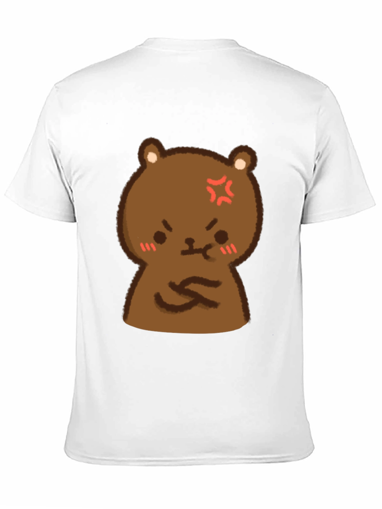 Angry Bear Cartoon Black T-Shirt