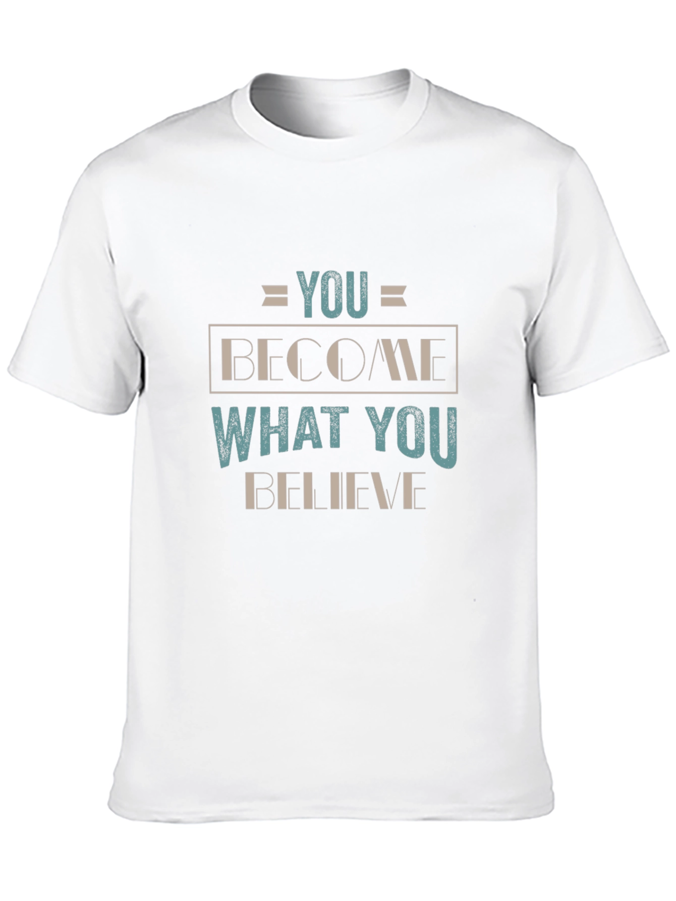 Motivational Black T-Shirt: You Become What You Believe