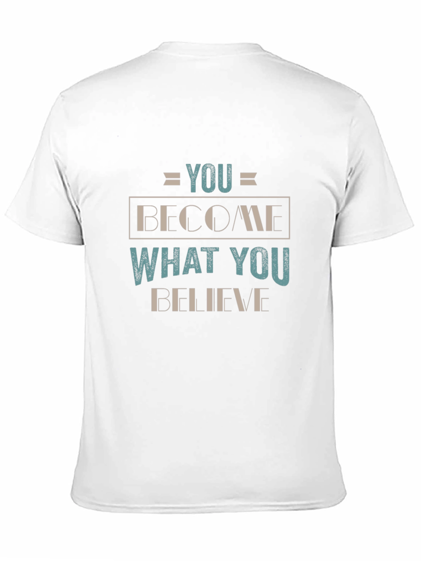 Motivational Black T-Shirt: You Become What You Believe
