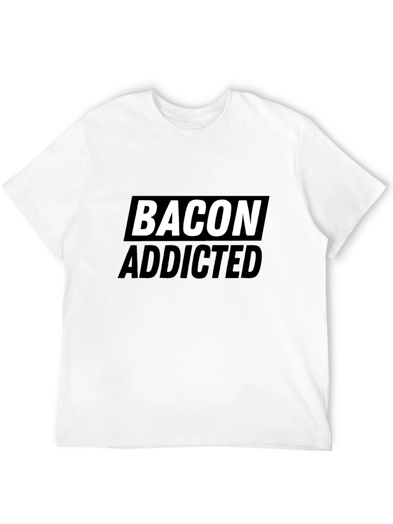 Bacon Addicted Graphic Tee - Premium Black Cotton