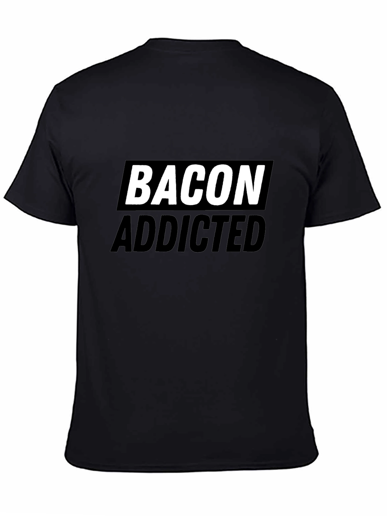 Bacon Addicted Graphic Tee - Premium Black Cotton