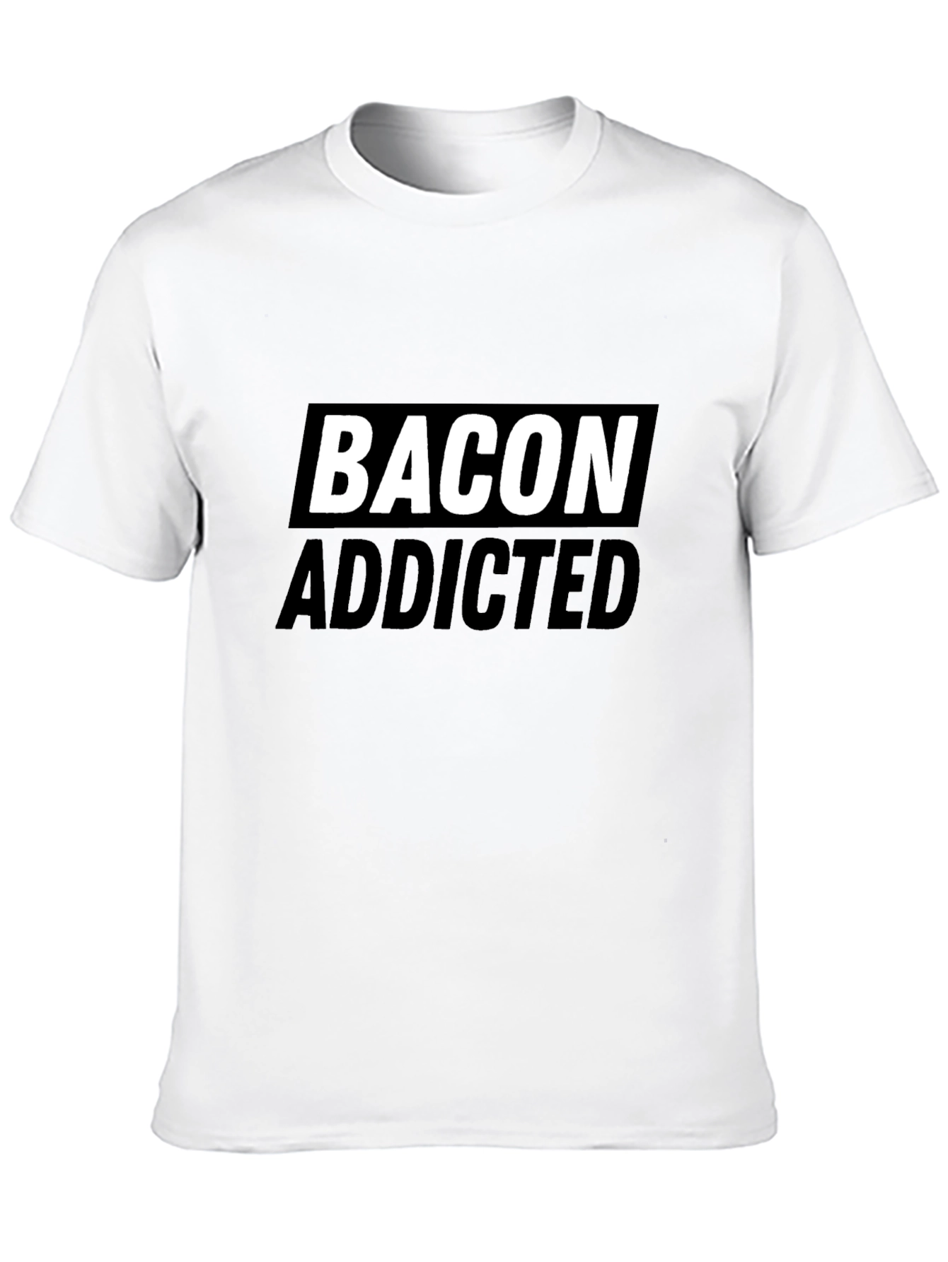 Bacon Addicted Graphic Tee - Premium Black Cotton