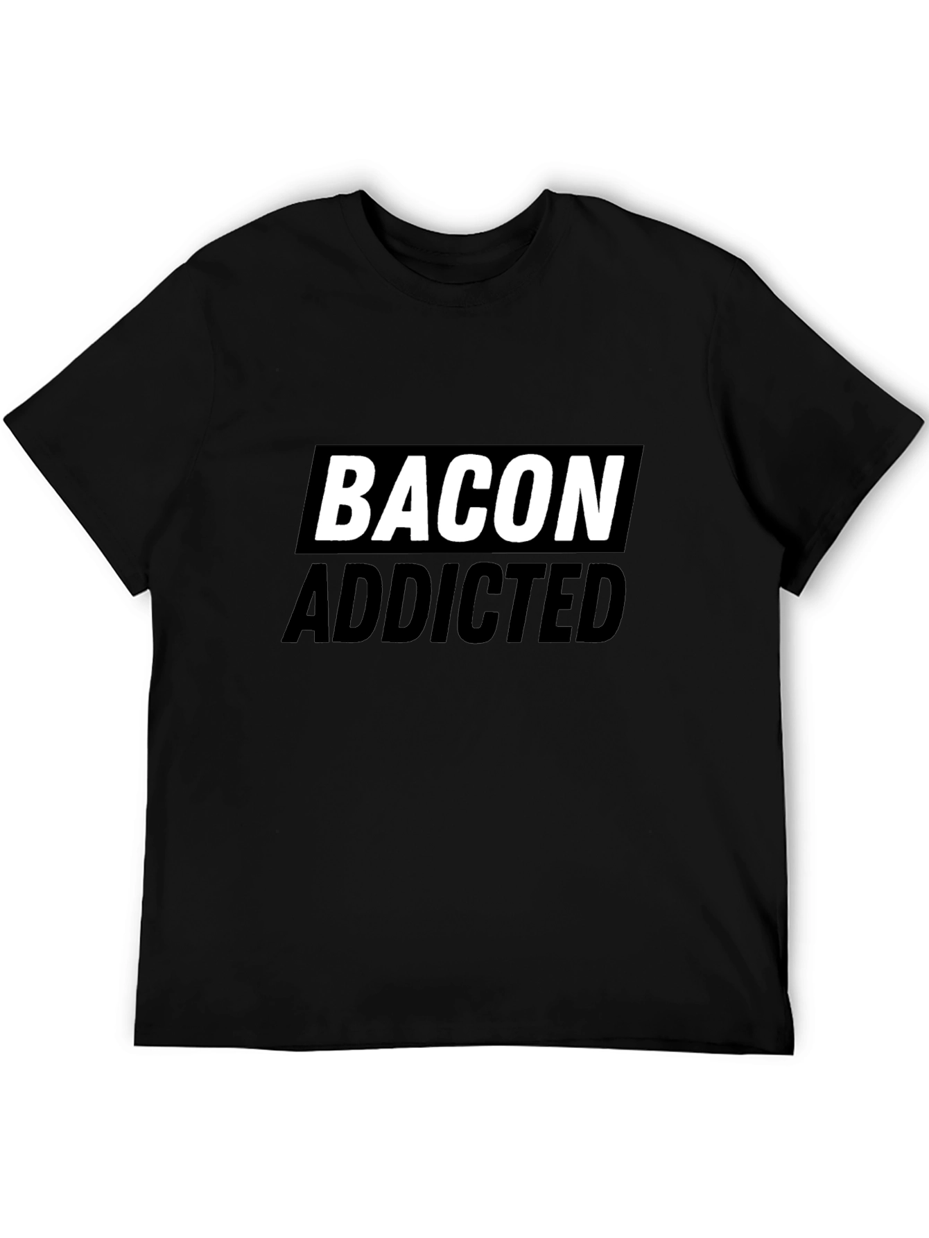 Bacon Addicted Graphic Tee - Premium Black Cotton