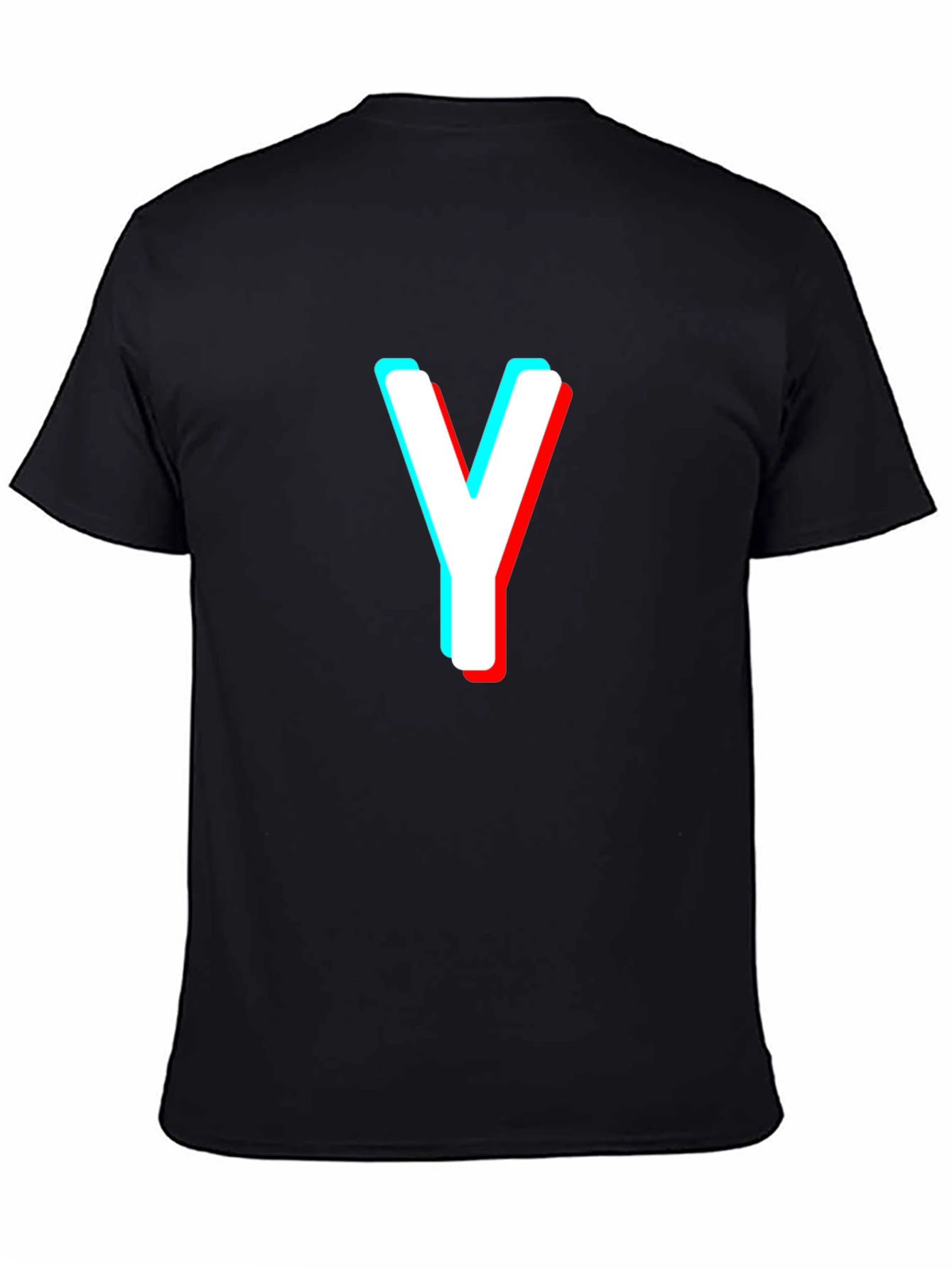 Letter Y Black T-Shirt - 3D Effect Graphic Tee