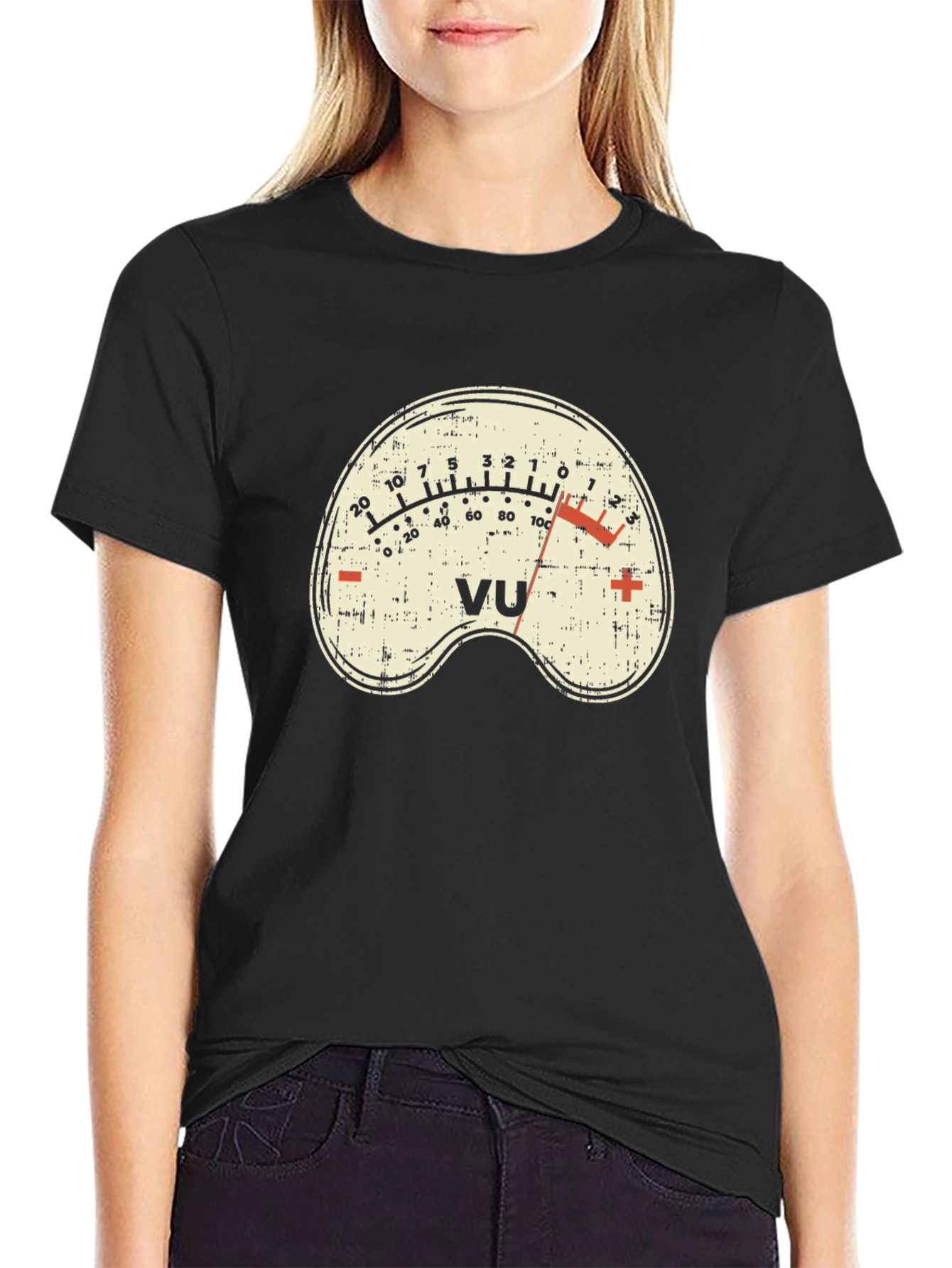 VU Meter Graphic Tee - Retro Audio Engineer Shirt