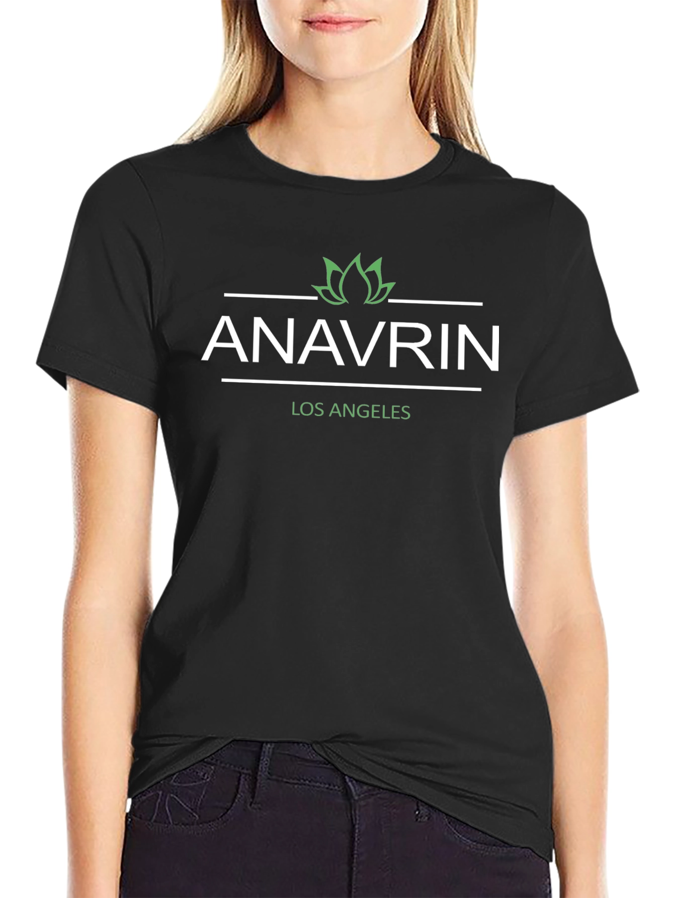 Anavrin Los Angeles Black Graphic Tee