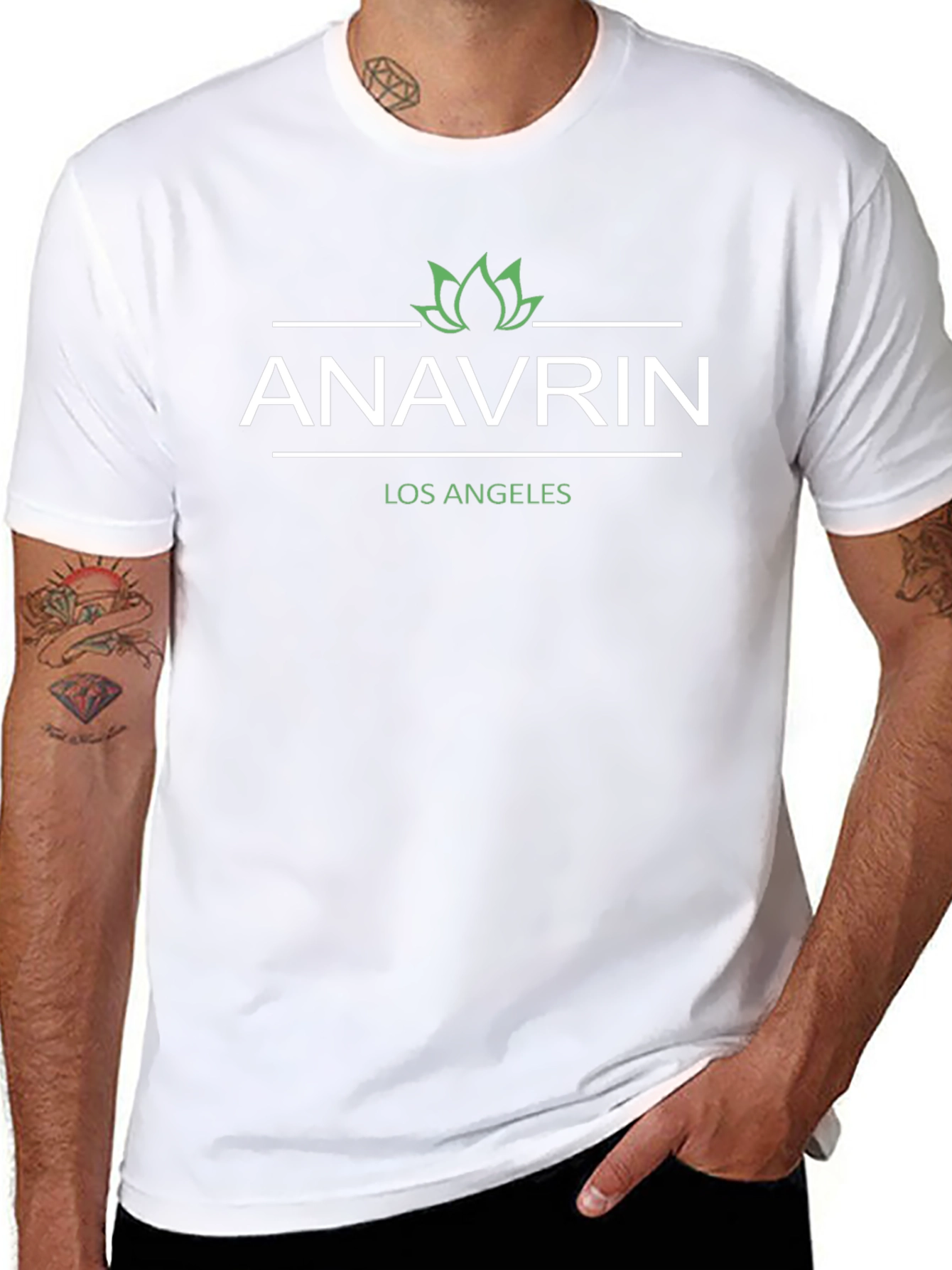 Anavrin Los Angeles Black Graphic Tee