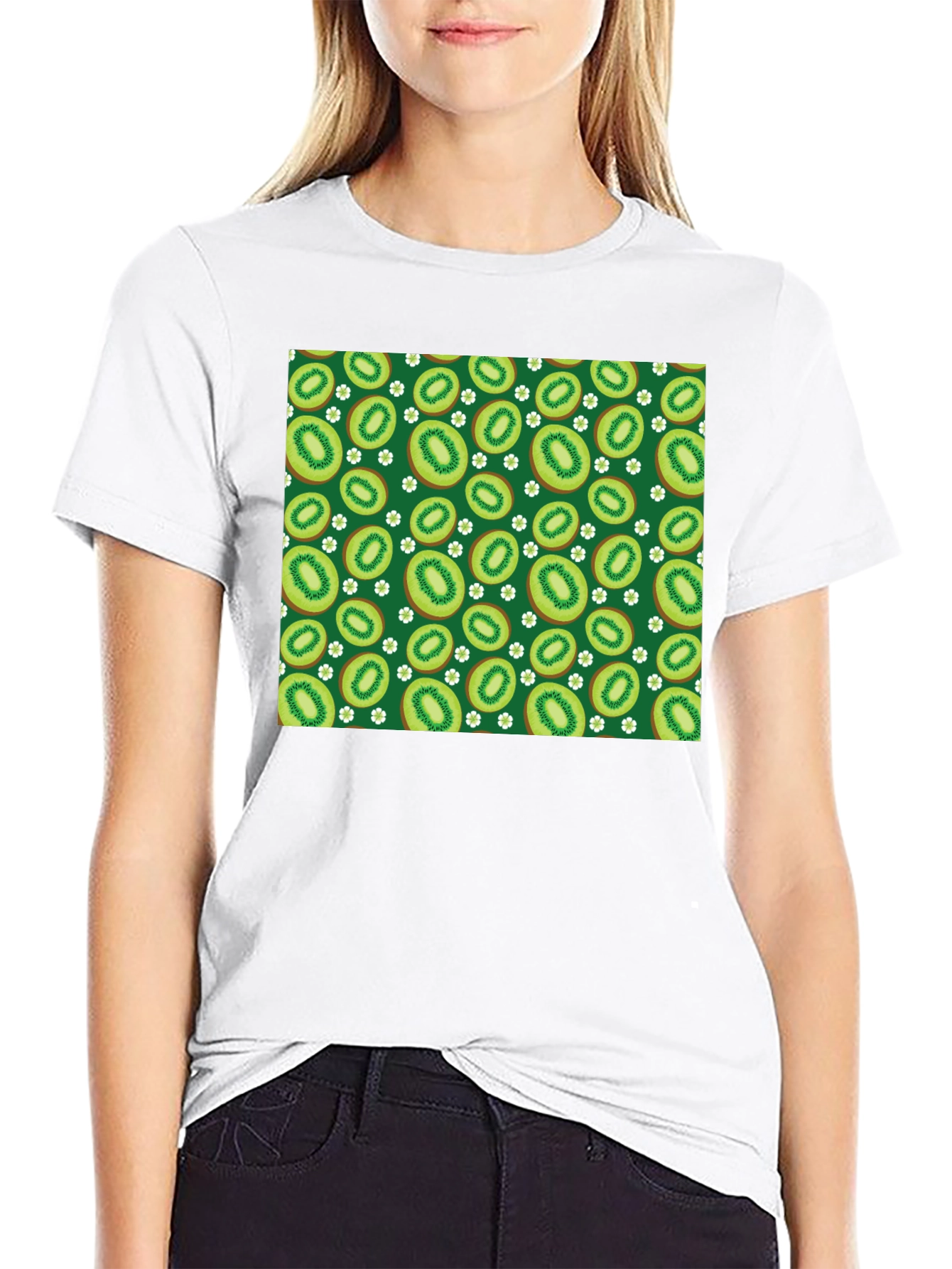 Kiwi Fruit Pattern T-Shirt