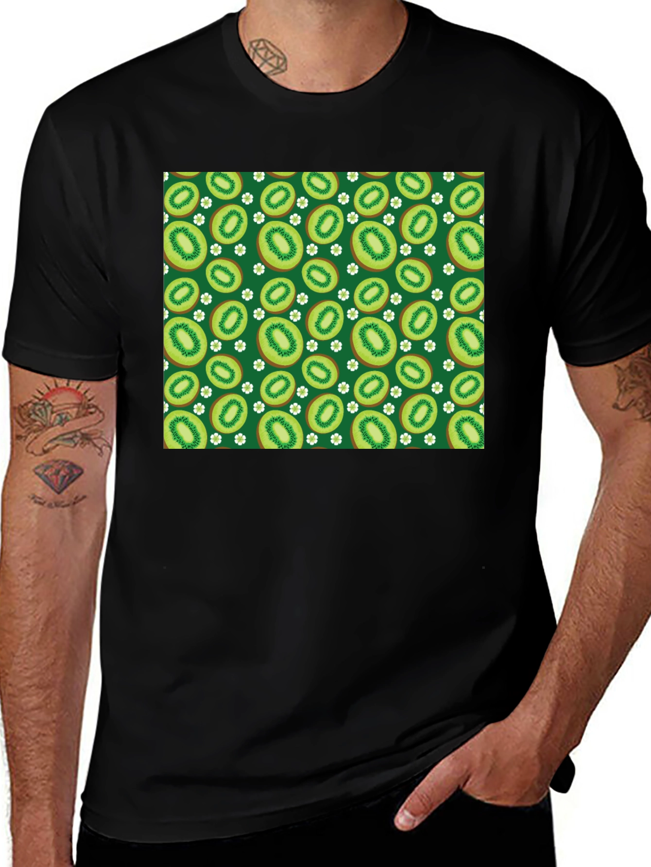 Kiwi Fruit Pattern T-Shirt