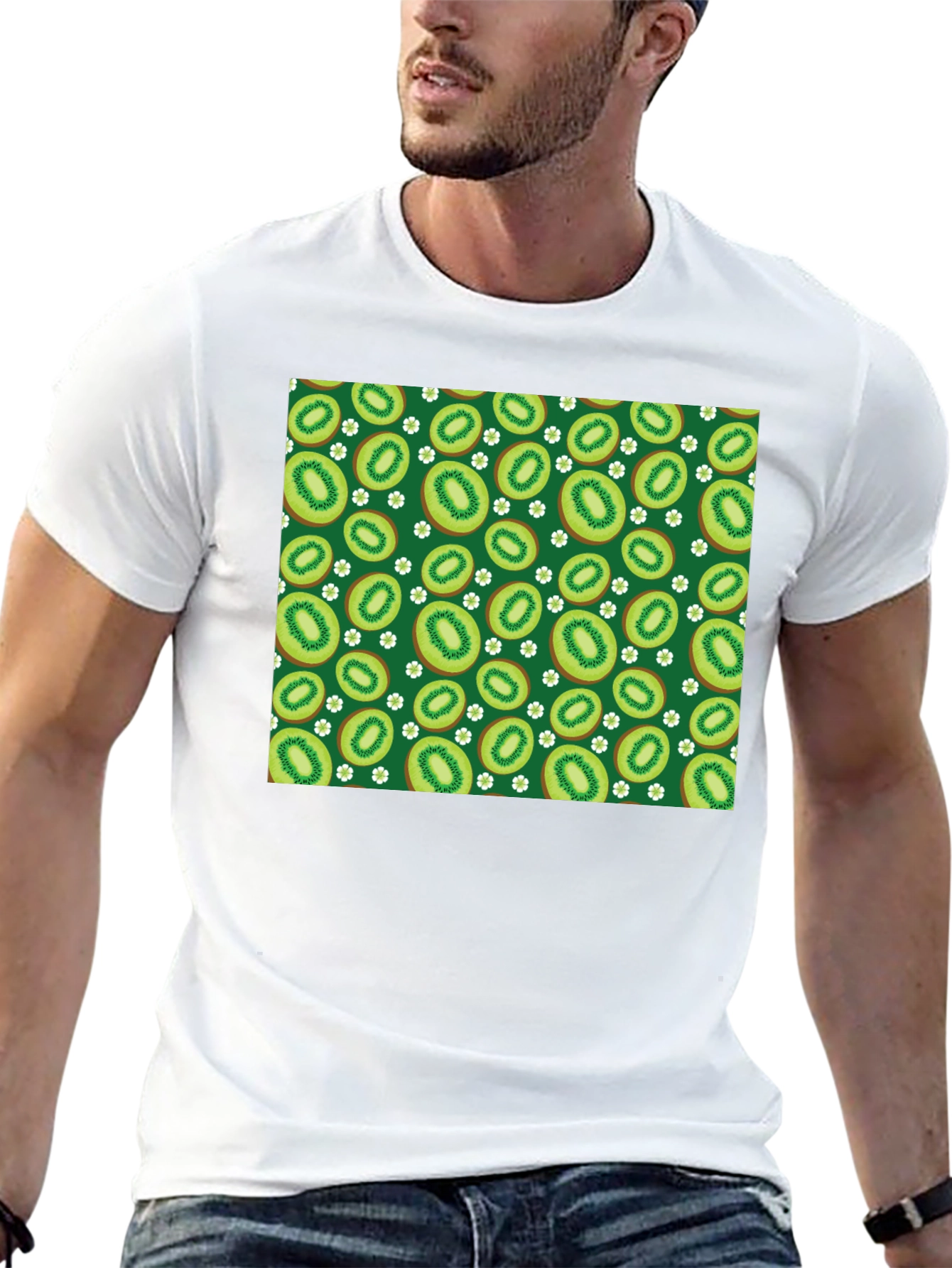 Kiwi Fruit Pattern T-Shirt