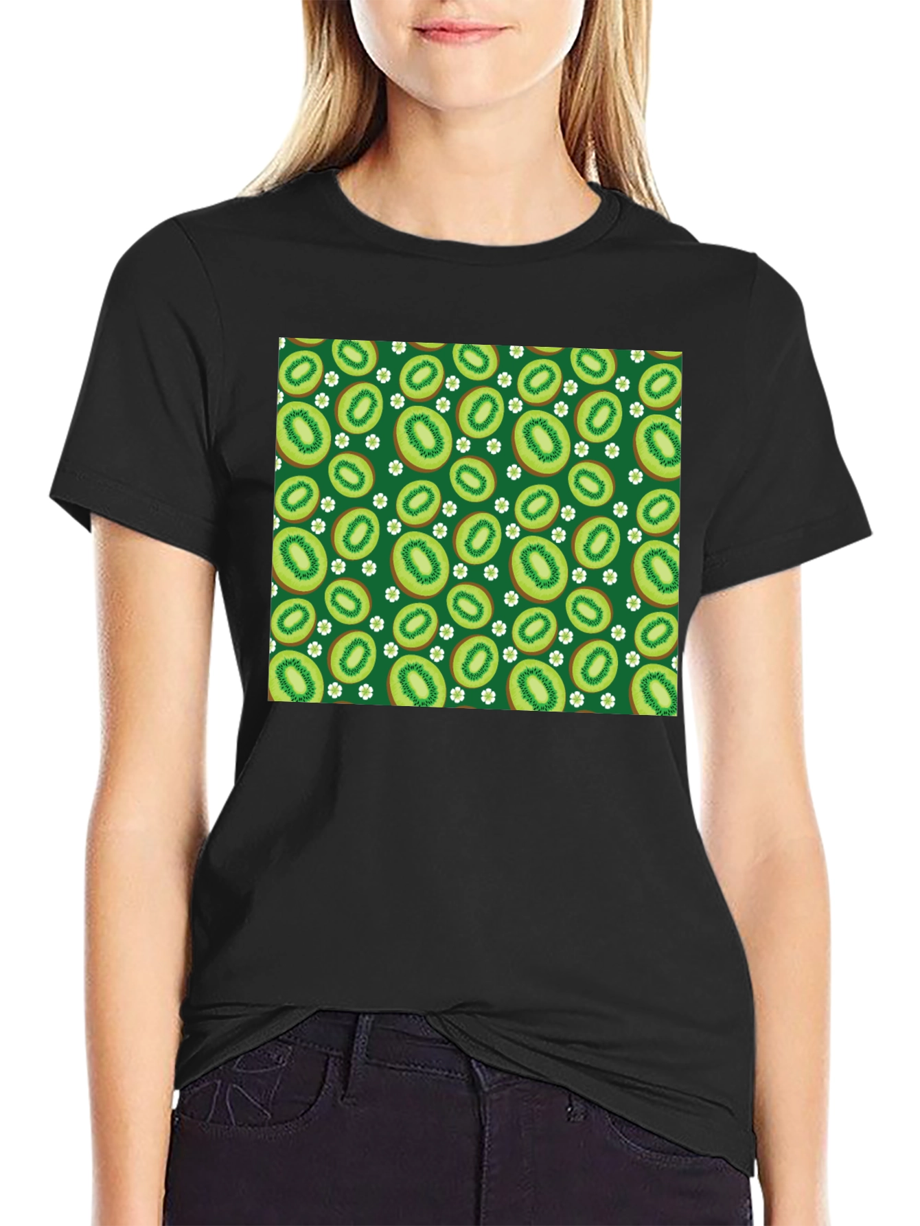 Kiwi Fruit Pattern T-Shirt