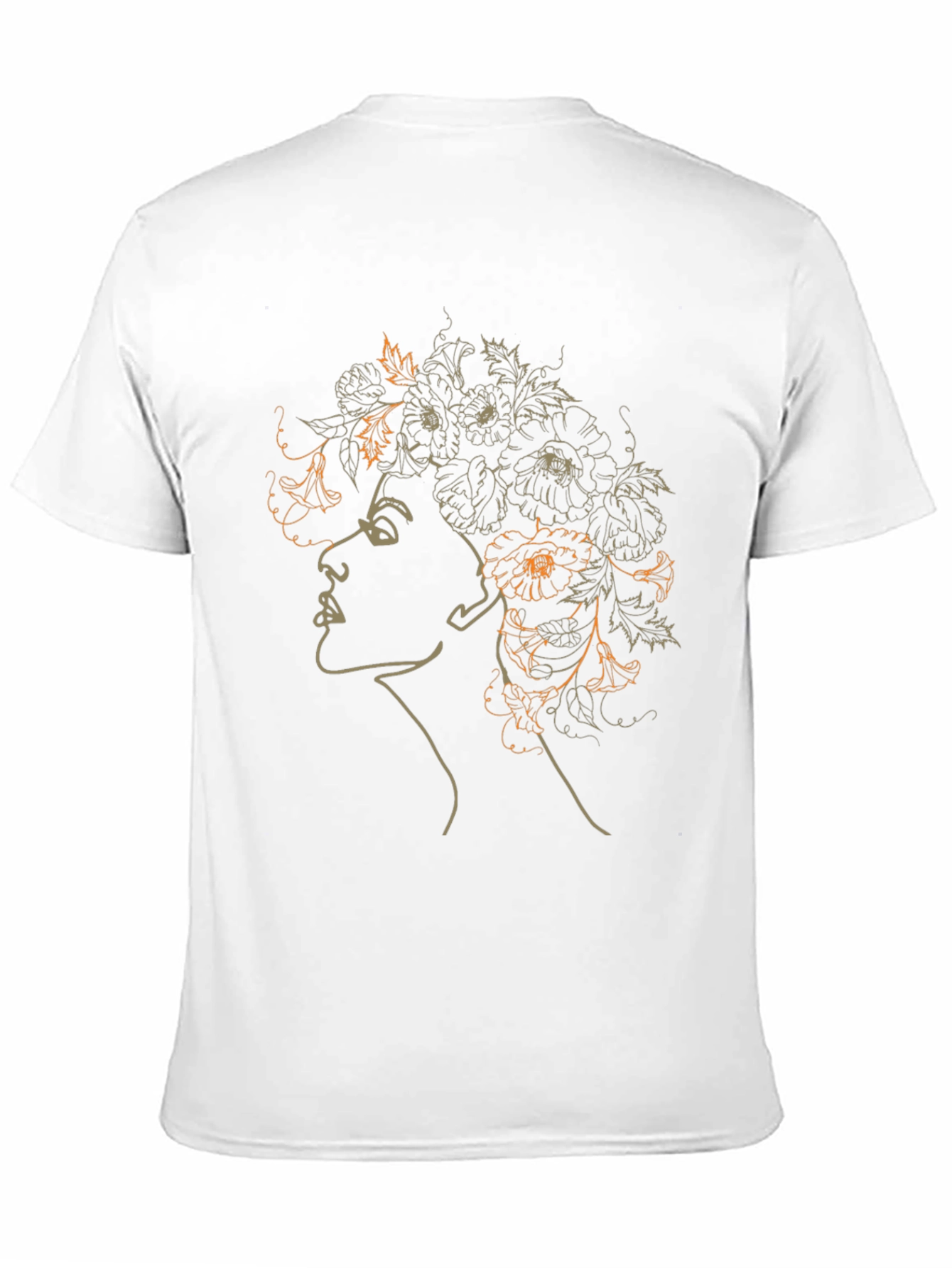 Floral Woman Graphic T-Shirt - Artistic Design