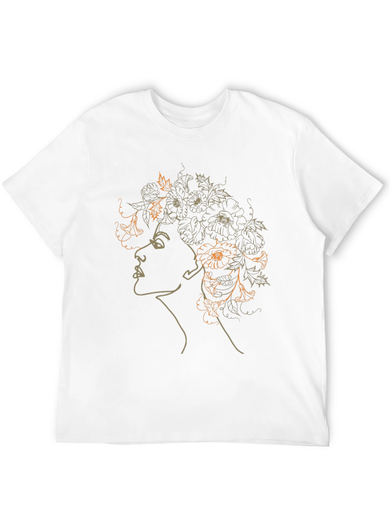 Floral Woman Graphic T-Shirt - Artistic Design