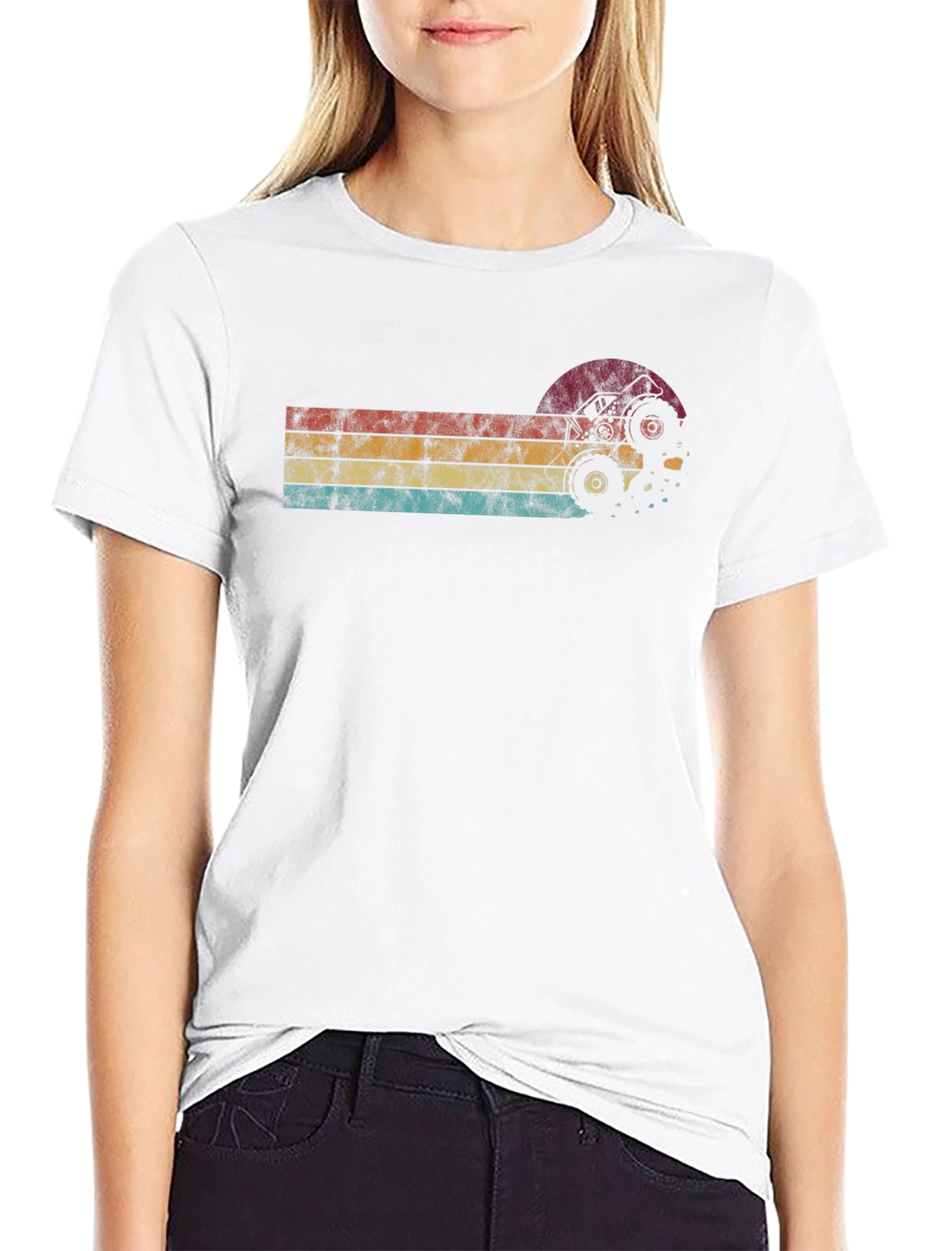 Retro ATV Sunset T-Shirt - Black