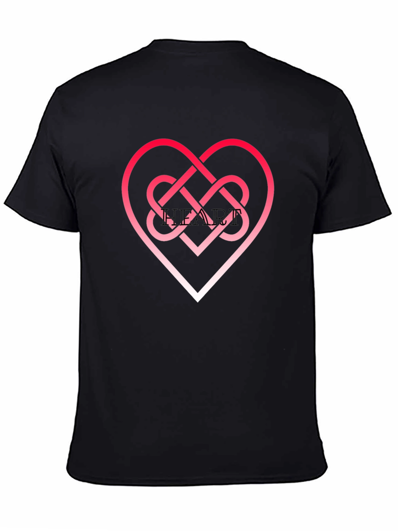 Heart Knot Graphic Black T-Shirt