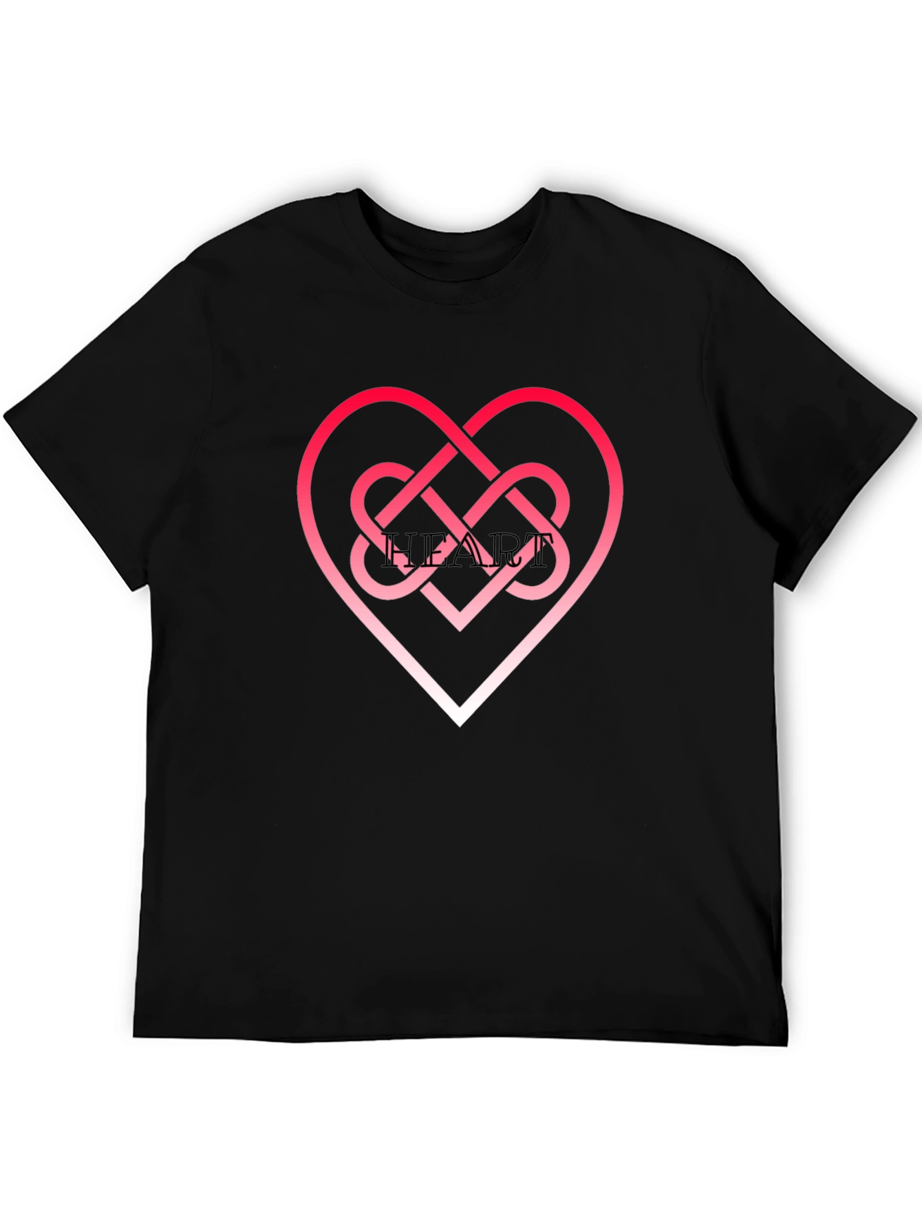 Heart Knot Graphic Black T-Shirt