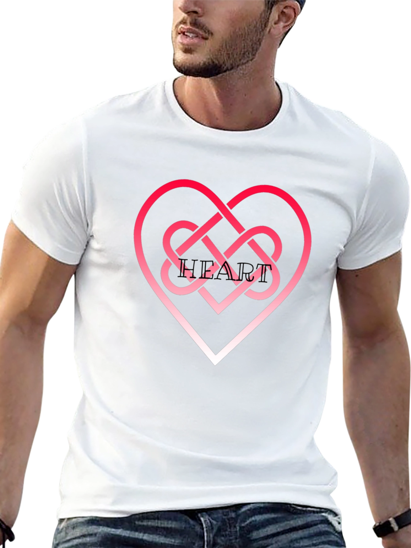 Heart Knot Graphic Black T-Shirt