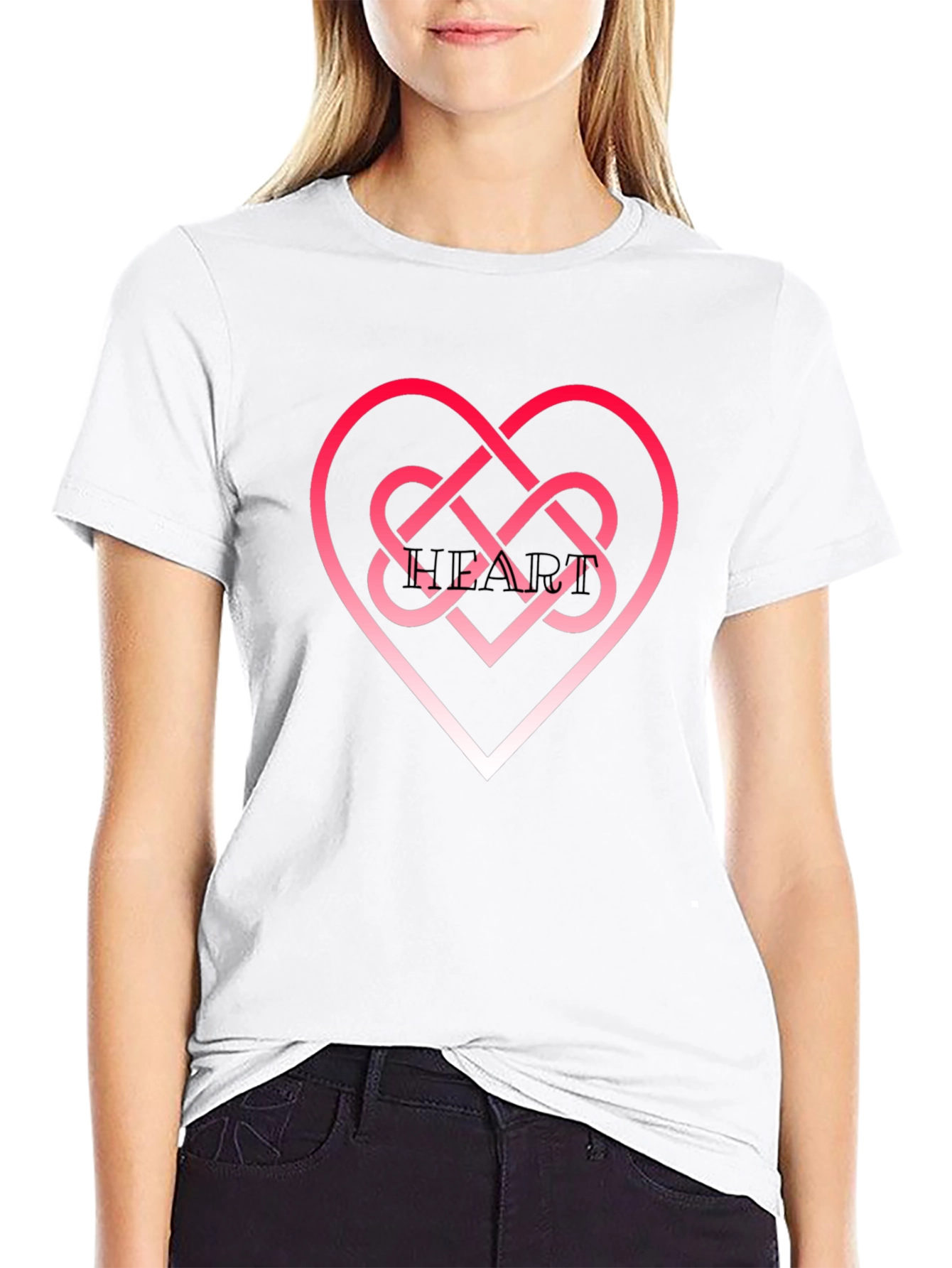 Heart Knot Graphic Black T-Shirt