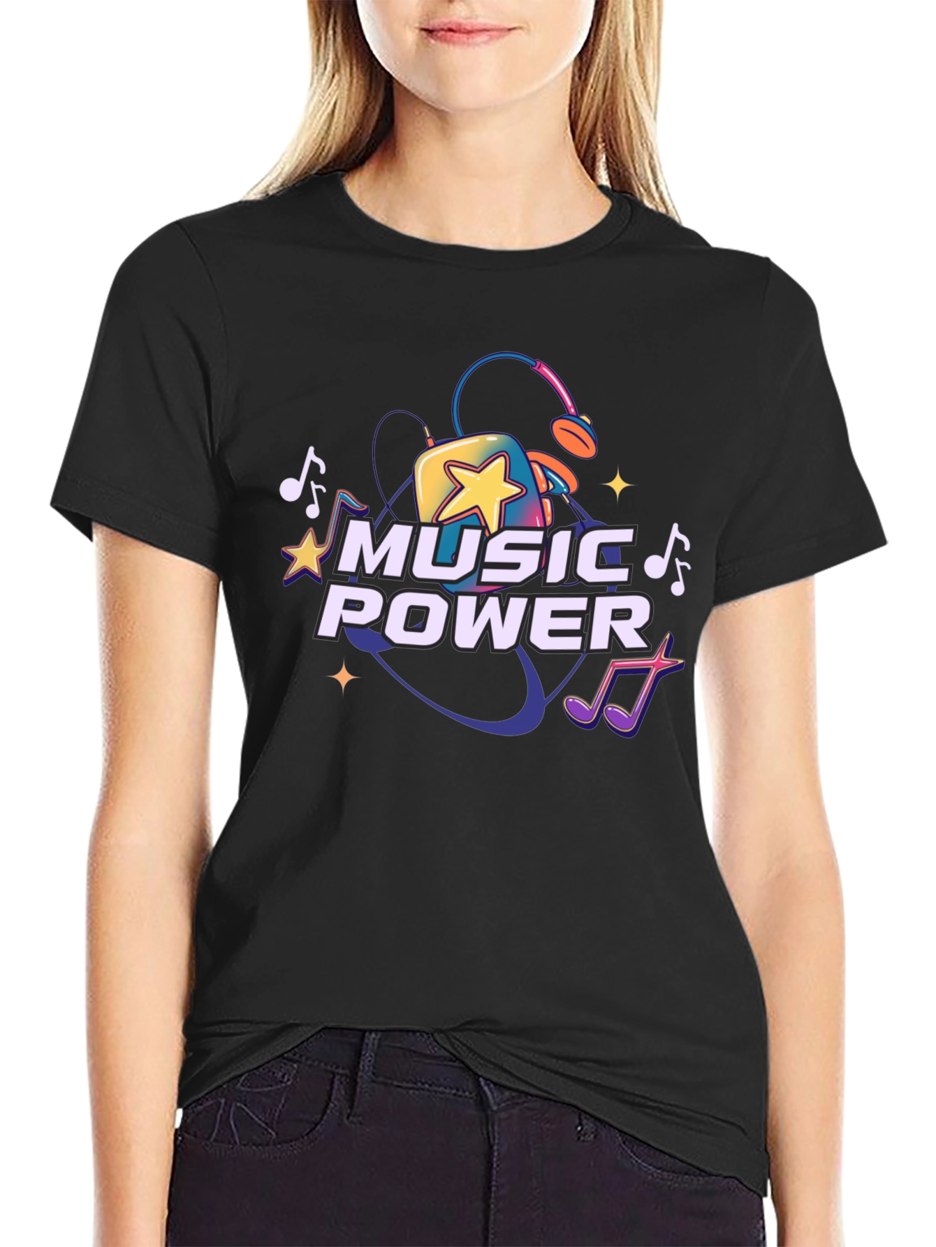 Music Power Graphic Tee - Black