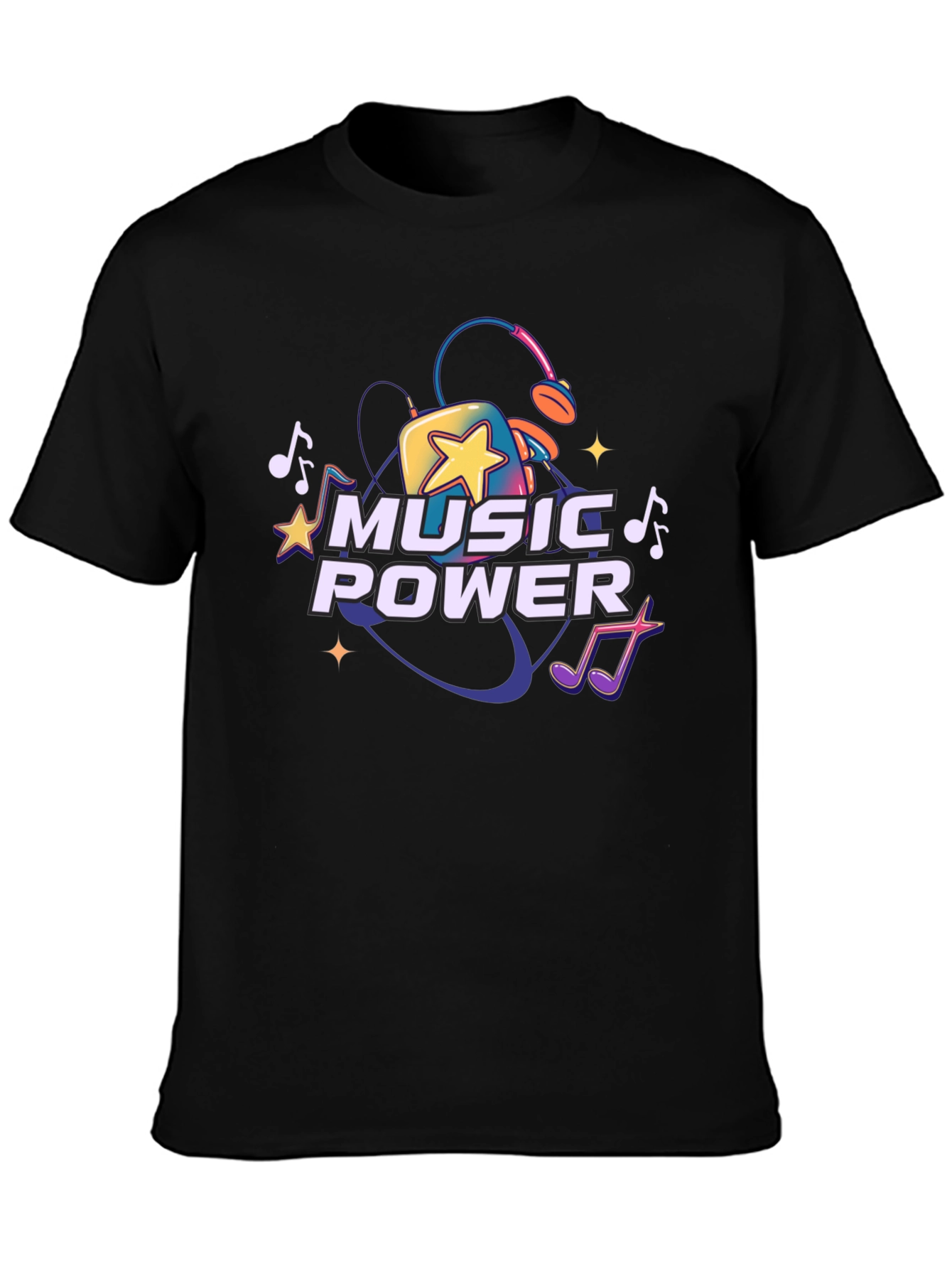 Music Power Graphic Tee - Black