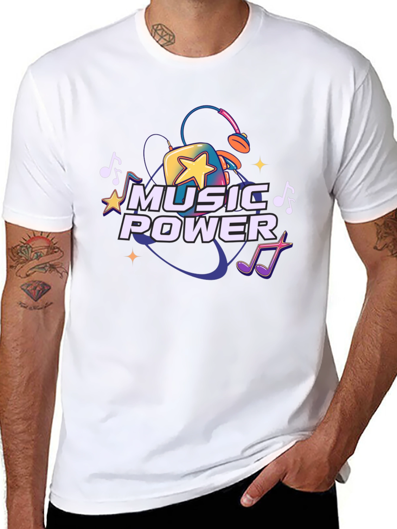 Music Power Graphic Tee - Black