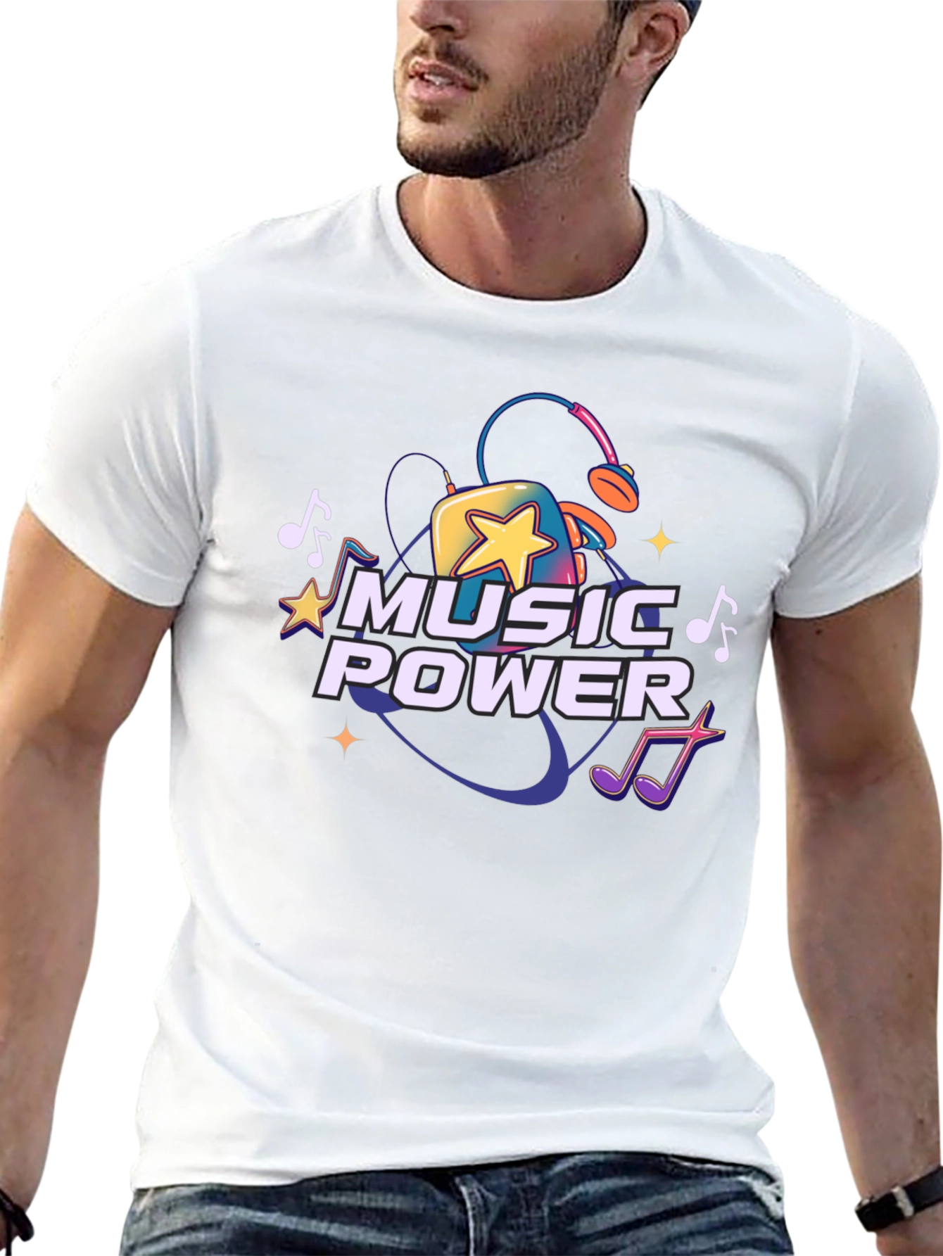 Music Power Graphic Tee - Black