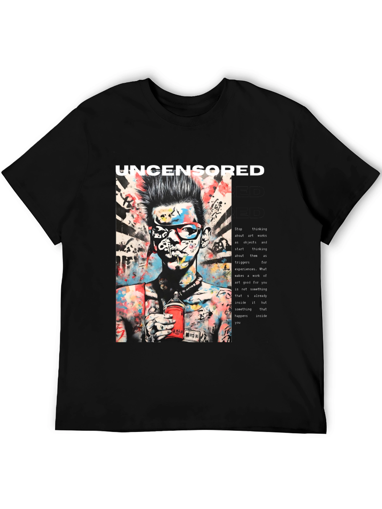 Uncensored Graffiti Art T-Shirt - Black