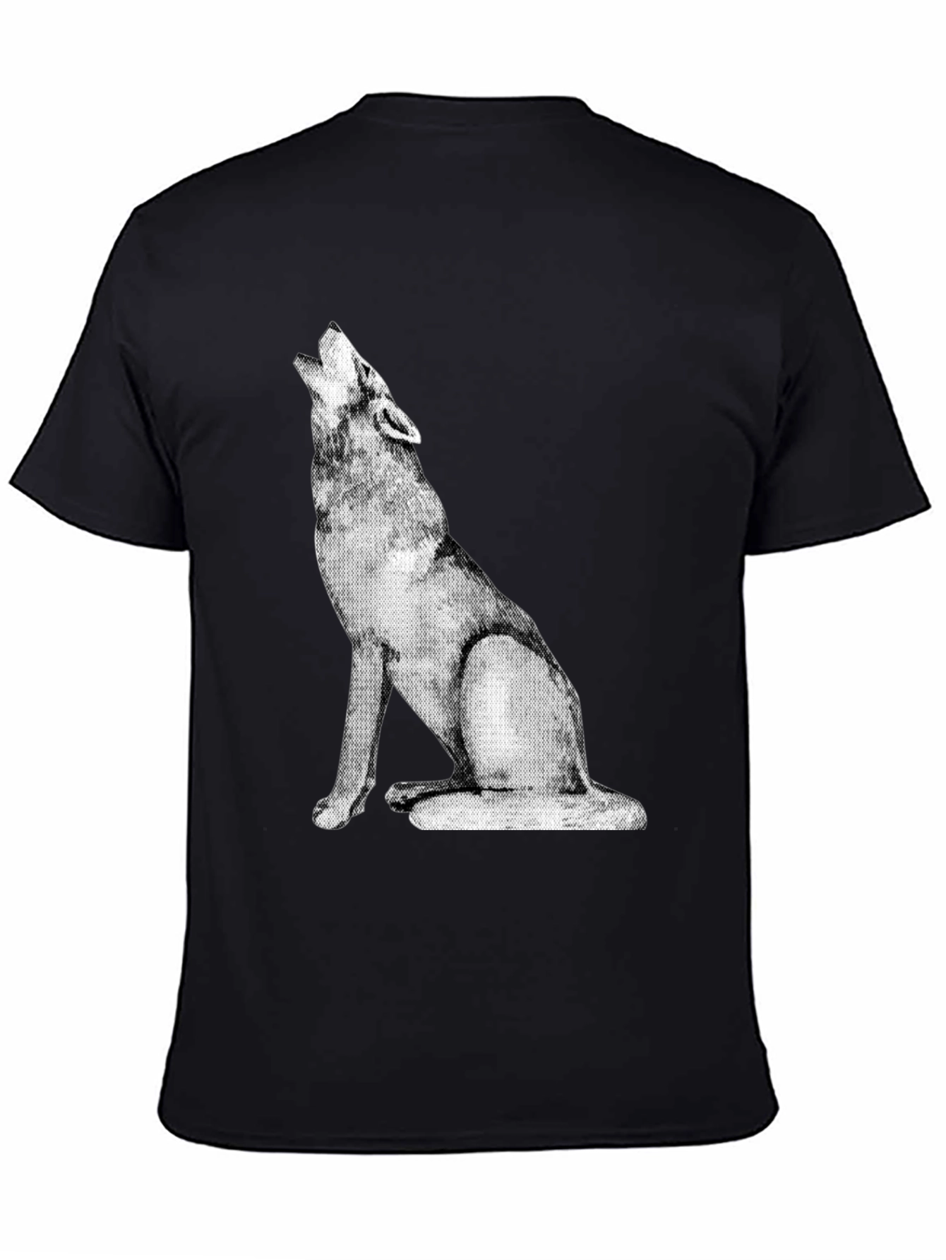 Wolf Howl Graphic Tee - Black Cotton Casual Shirt
