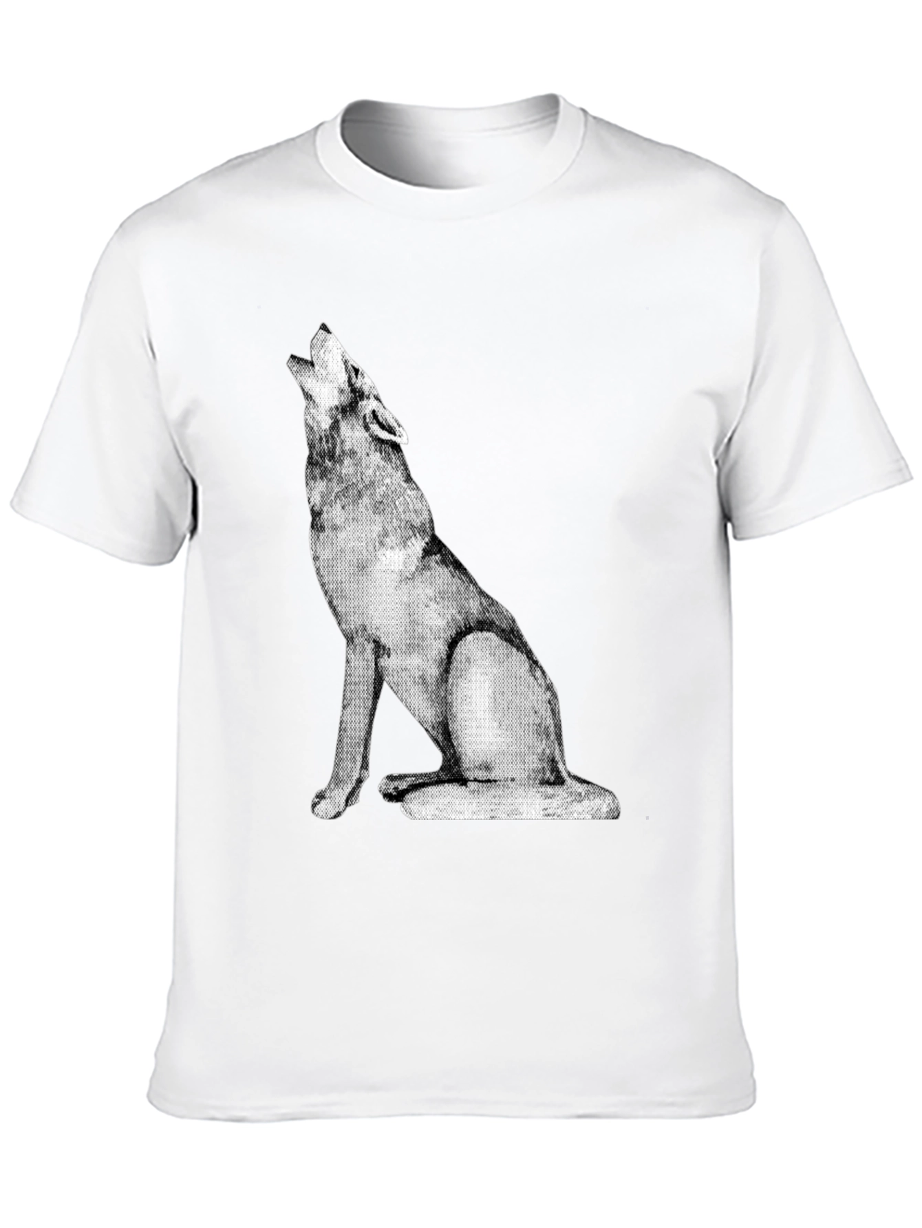 Wolf Howl Graphic Tee - Black Cotton Casual Shirt