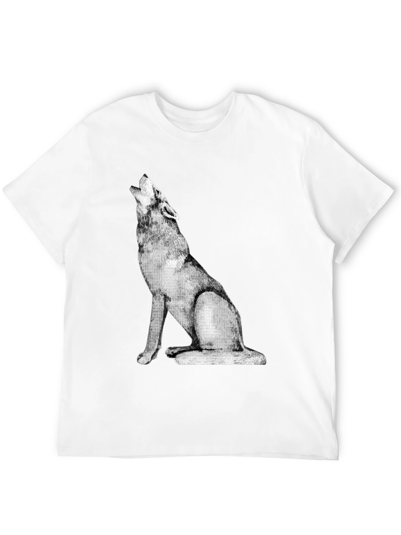 Wolf Howl Graphic Tee - Black Cotton Casual Shirt