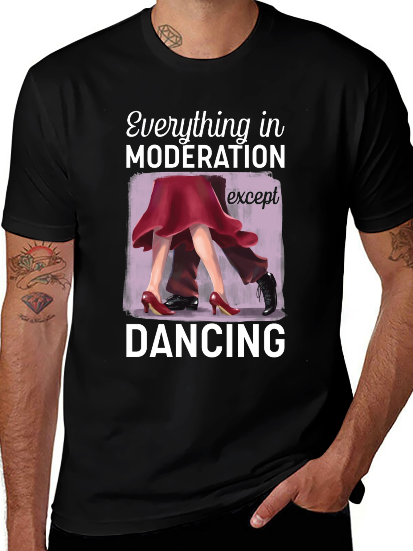Dancing Graphic T-Shirt: Moderation Except Dancing