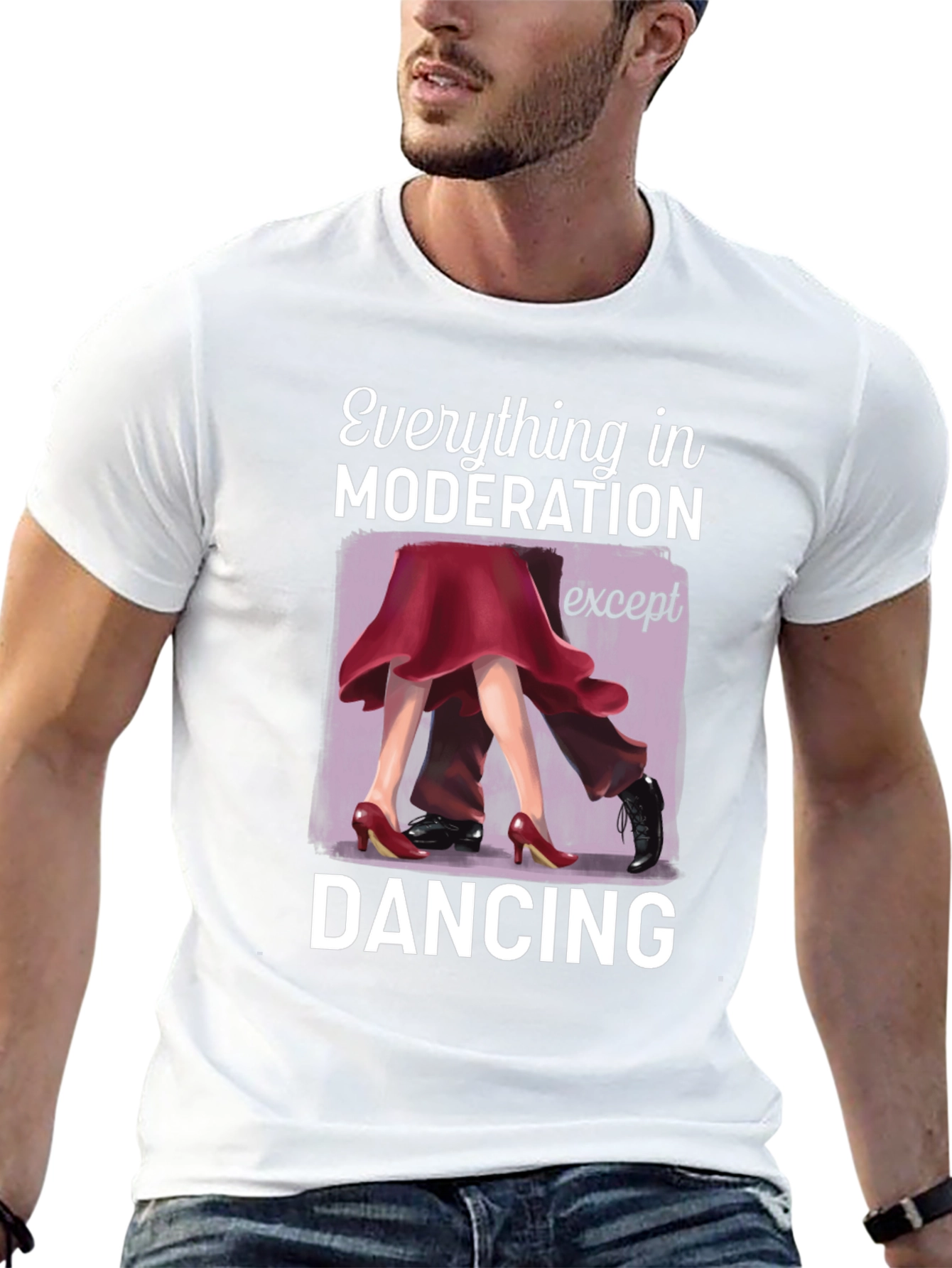 Dancing Graphic T-Shirt: Moderation Except Dancing