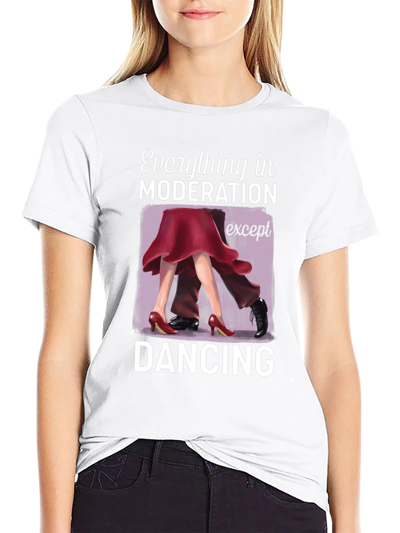 Dancing Graphic T-Shirt: Moderation Except Dancing