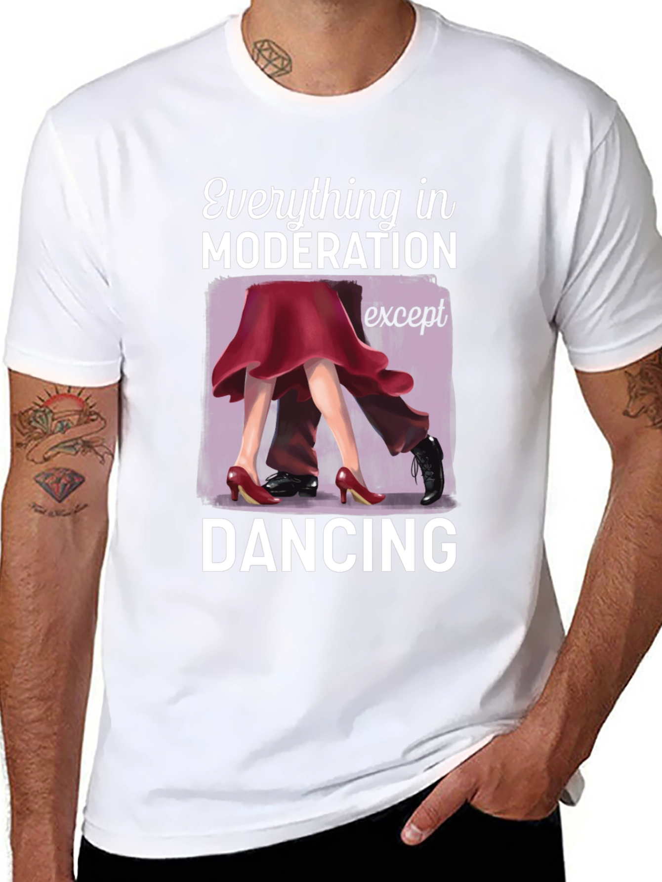 Dancing Graphic T-Shirt: Moderation Except Dancing