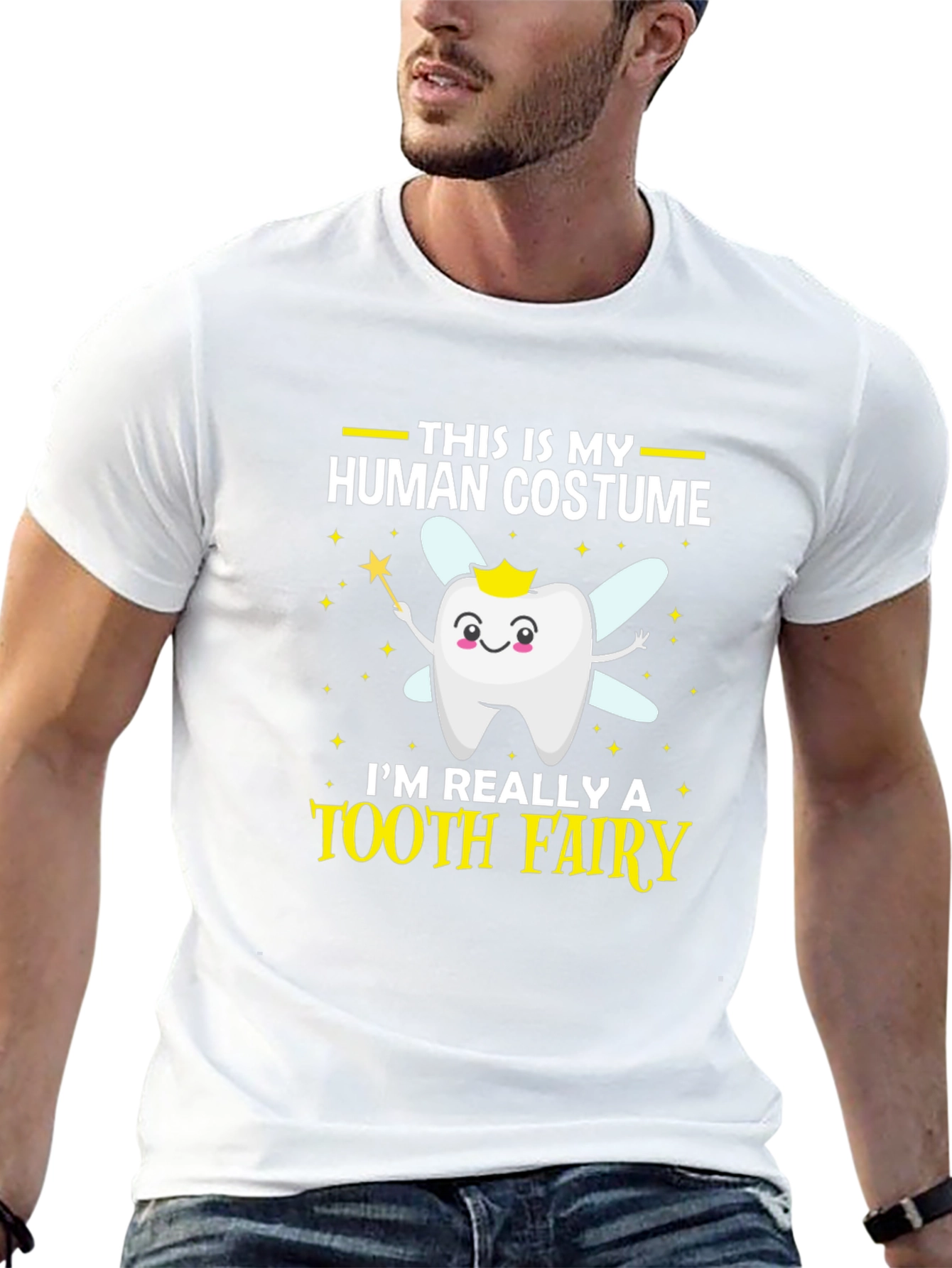 Tooth Fairy Human Costume T-Shirt Funny Halloween Tee