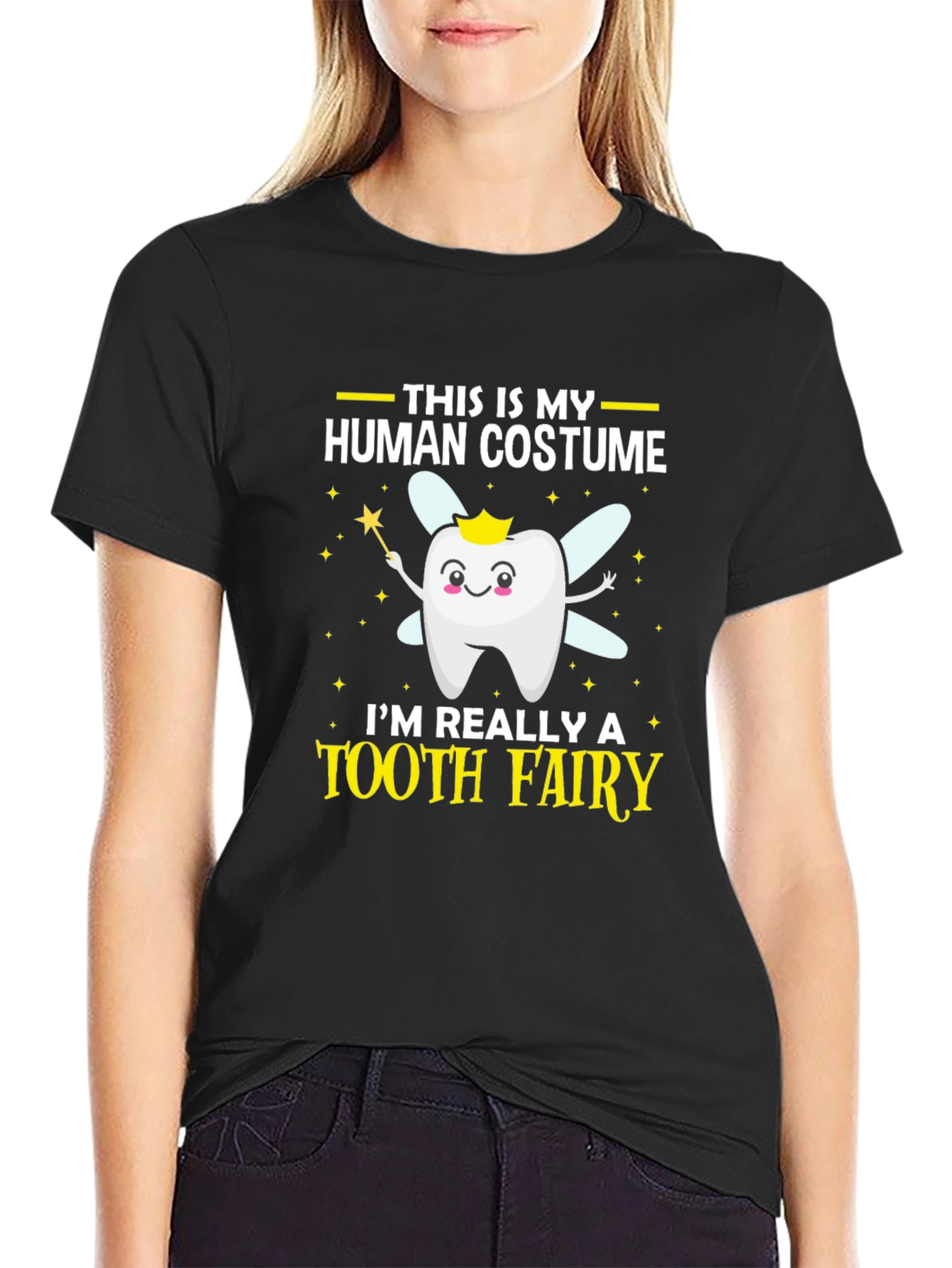 Tooth Fairy Human Costume T-Shirt Funny Halloween Tee