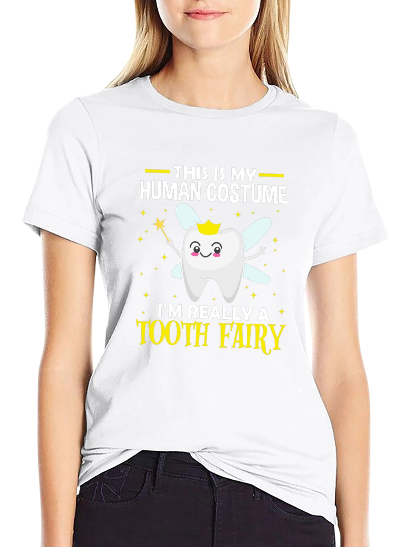 Tooth Fairy Human Costume T-Shirt Funny Halloween Tee