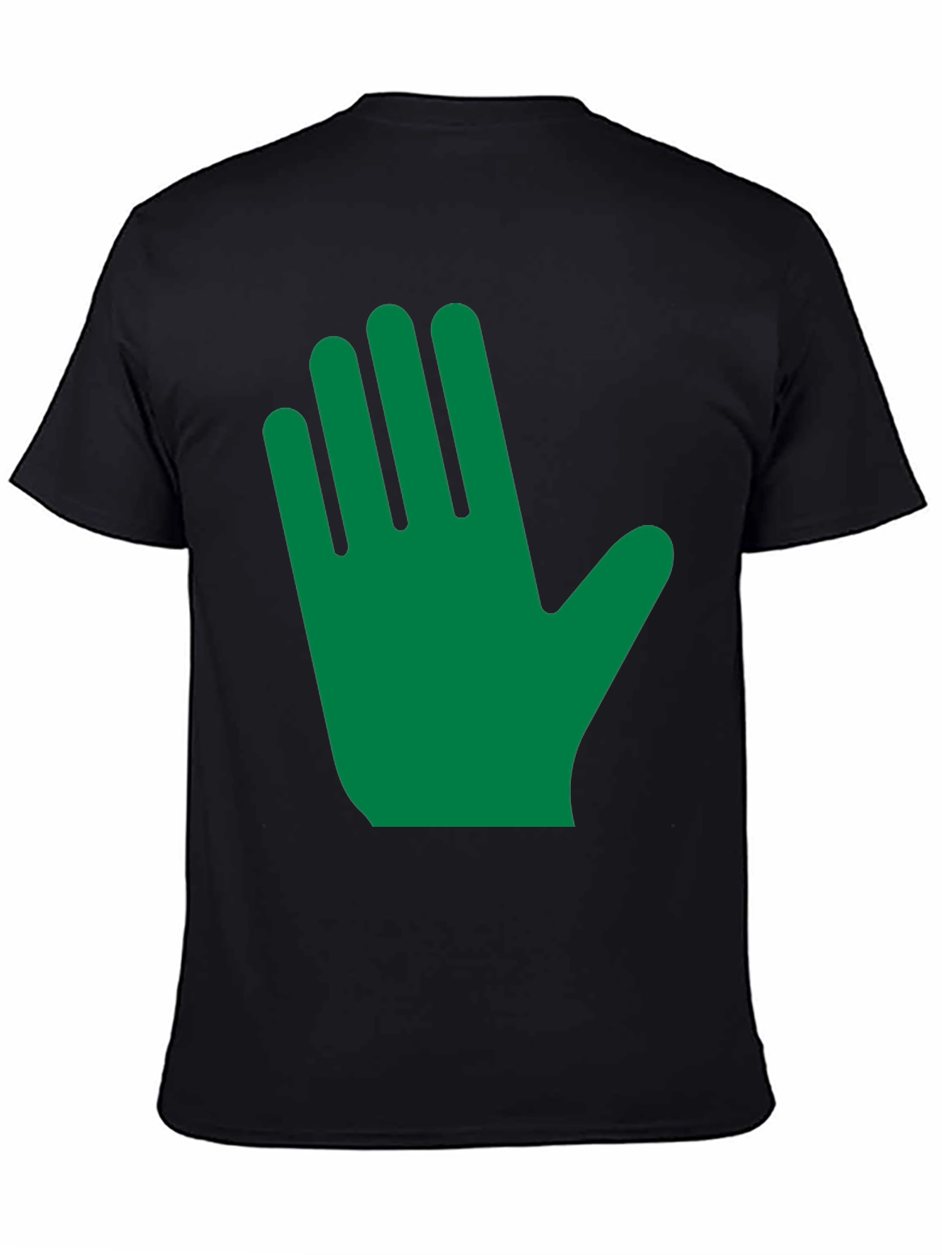 Green Hand Graphic Black T-Shirt