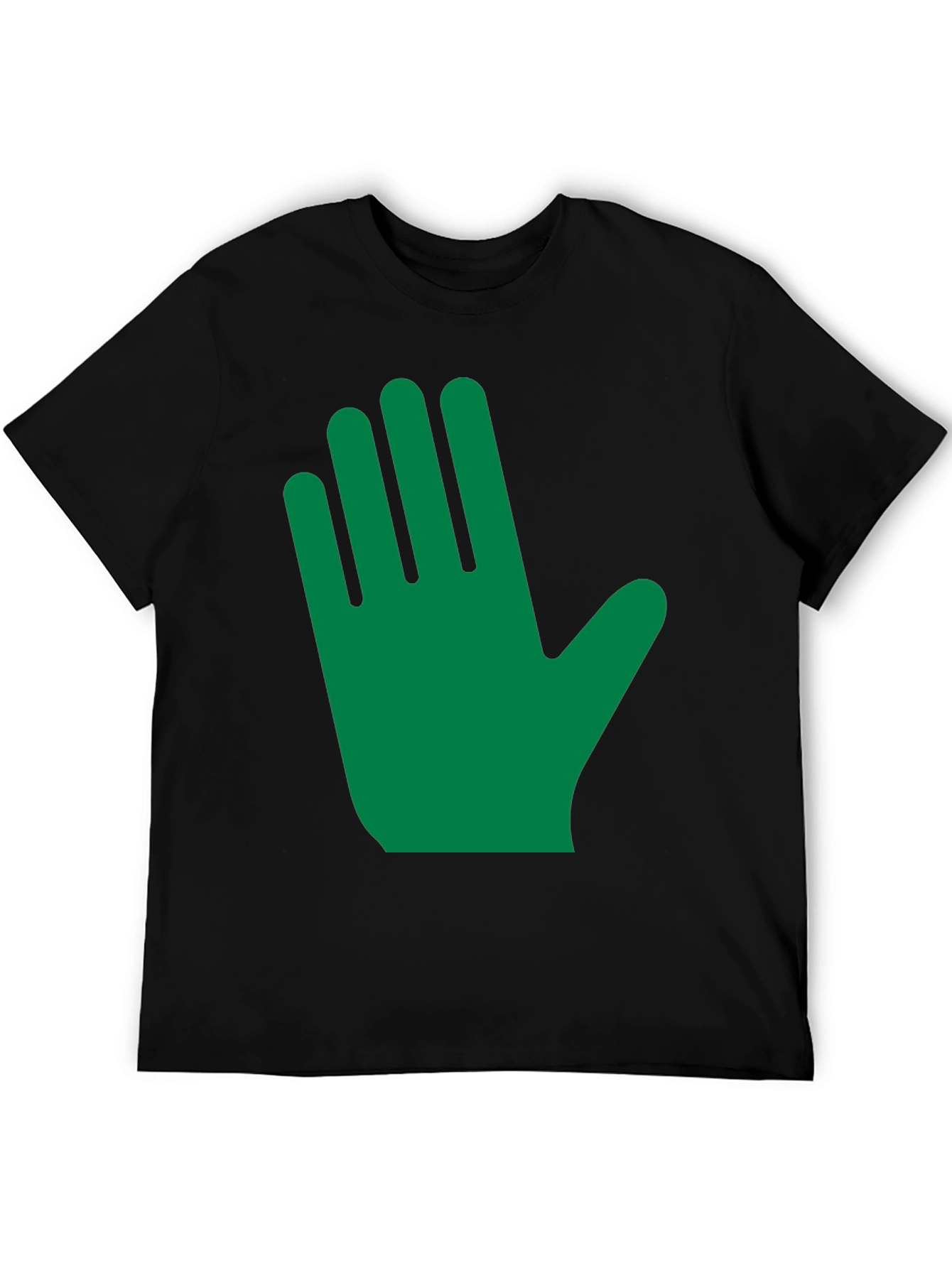 Green Hand Graphic Black T-Shirt