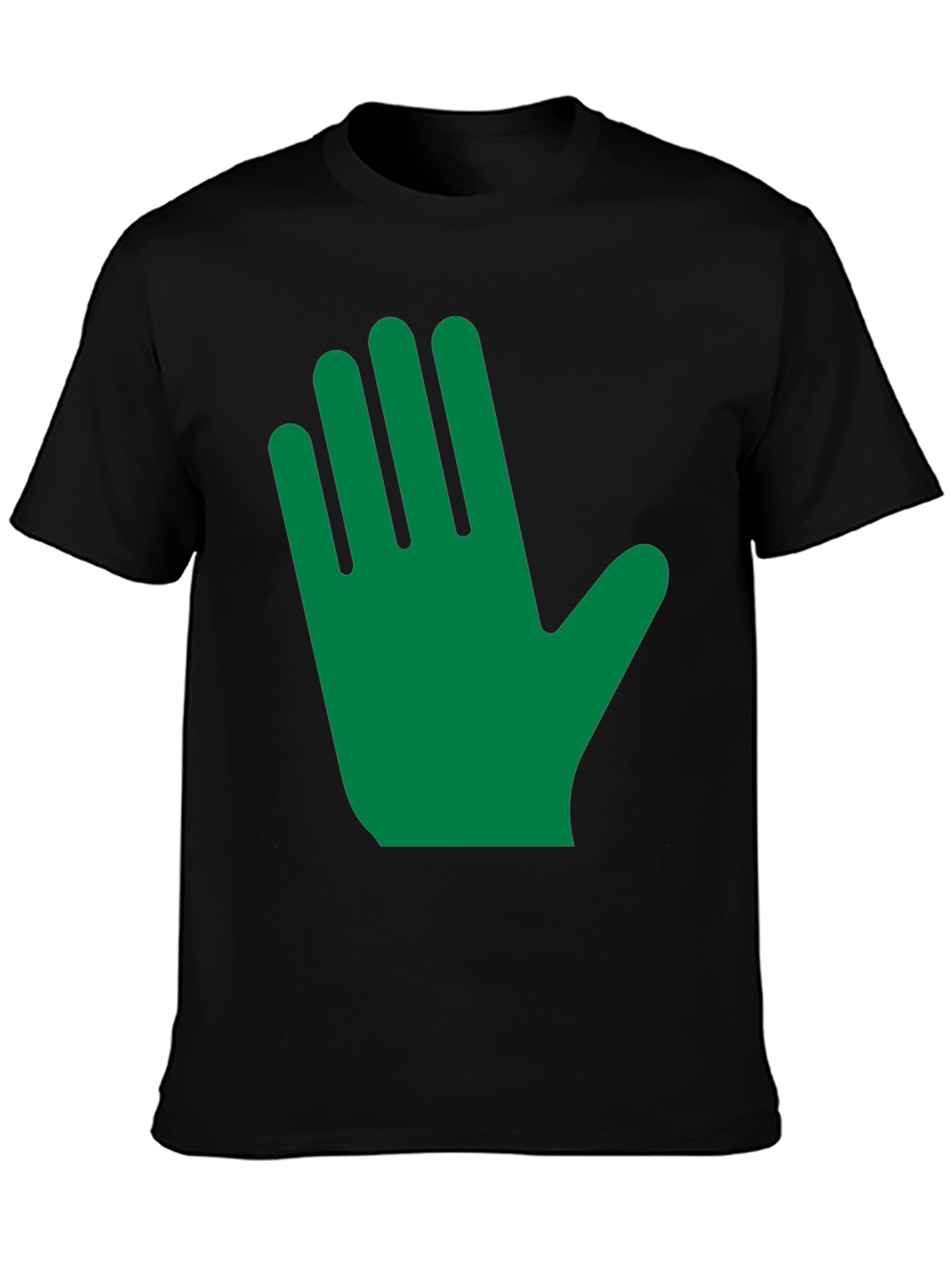 Green Hand Graphic Black T-Shirt