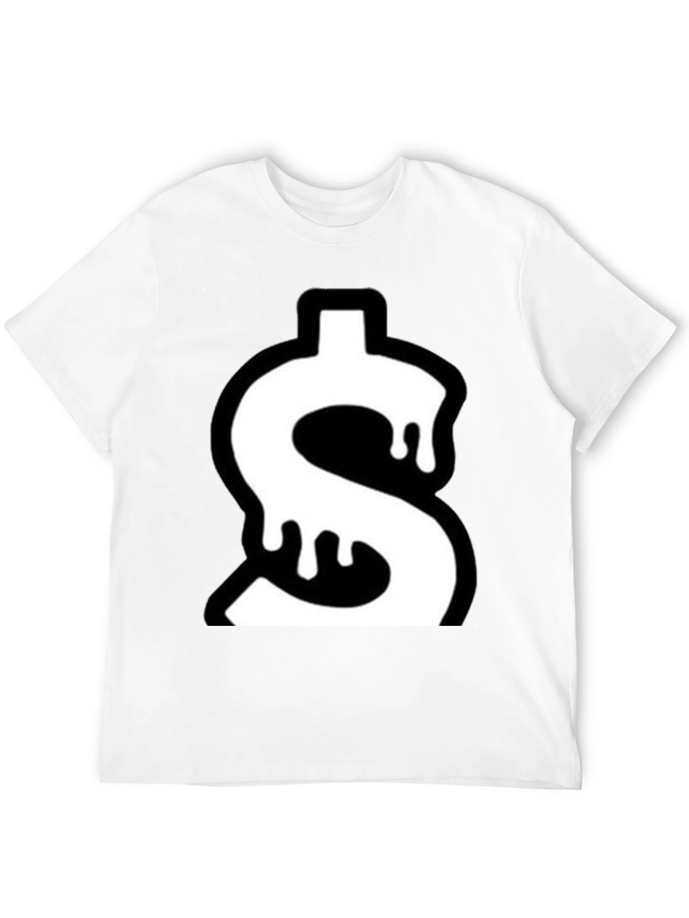 Dripping Dollar Sign Graphic Tee - Black Cotton Blend