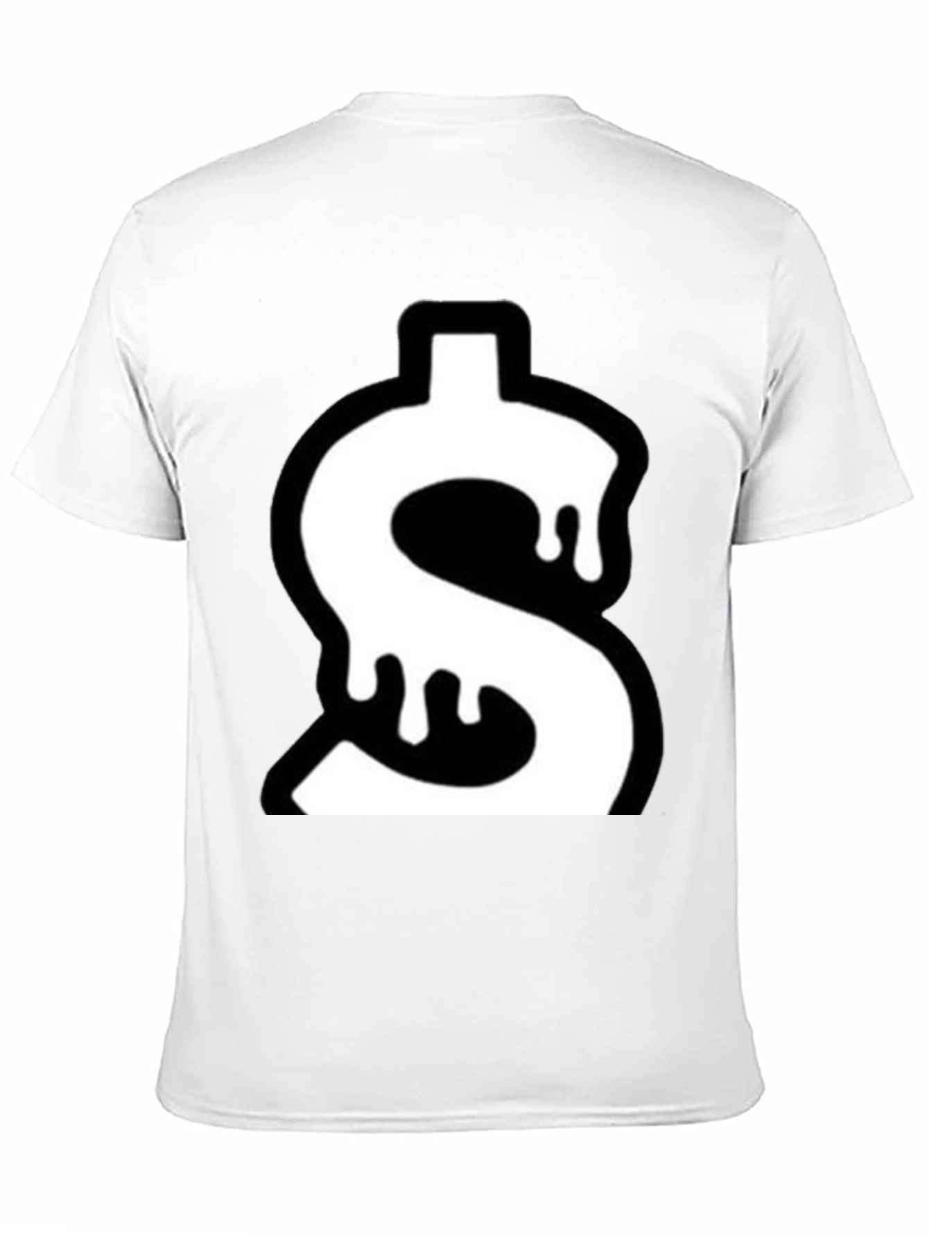 Dripping Dollar Sign Graphic Tee - Black Cotton Blend