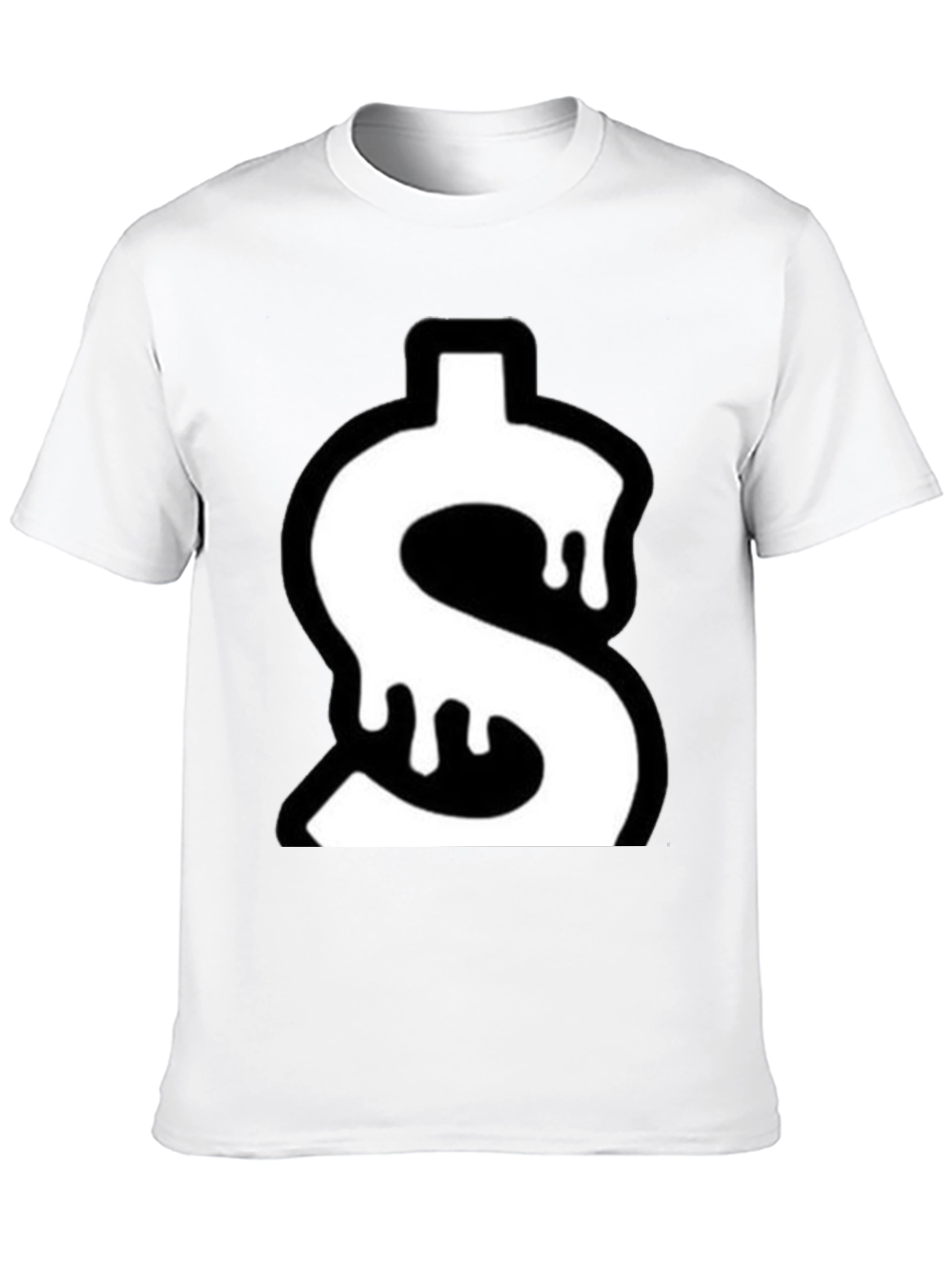 Dripping Dollar Sign Graphic Tee - Black Cotton Blend