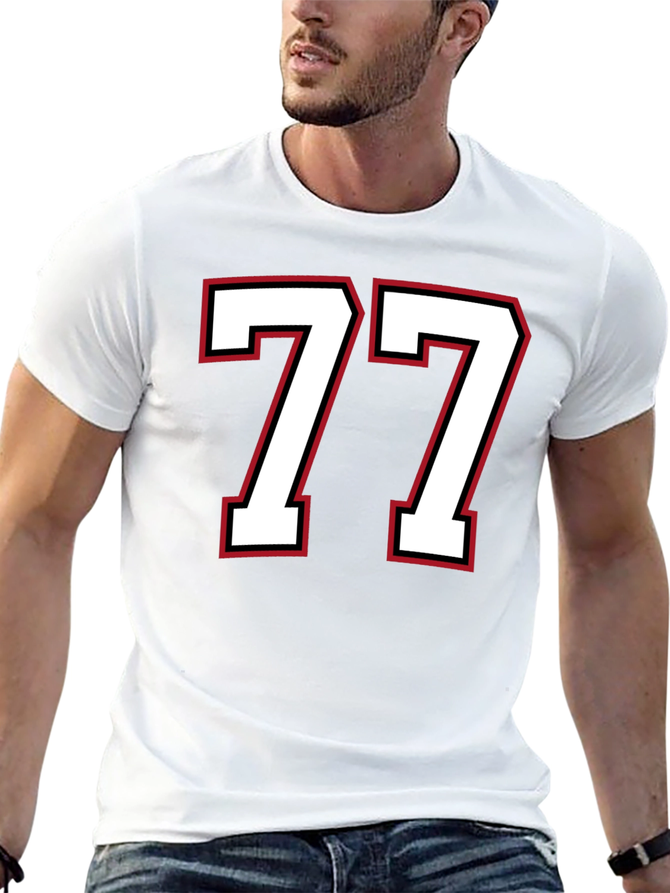 Lucky Number 77 Graphic Tee - Mens Black T-Shirt