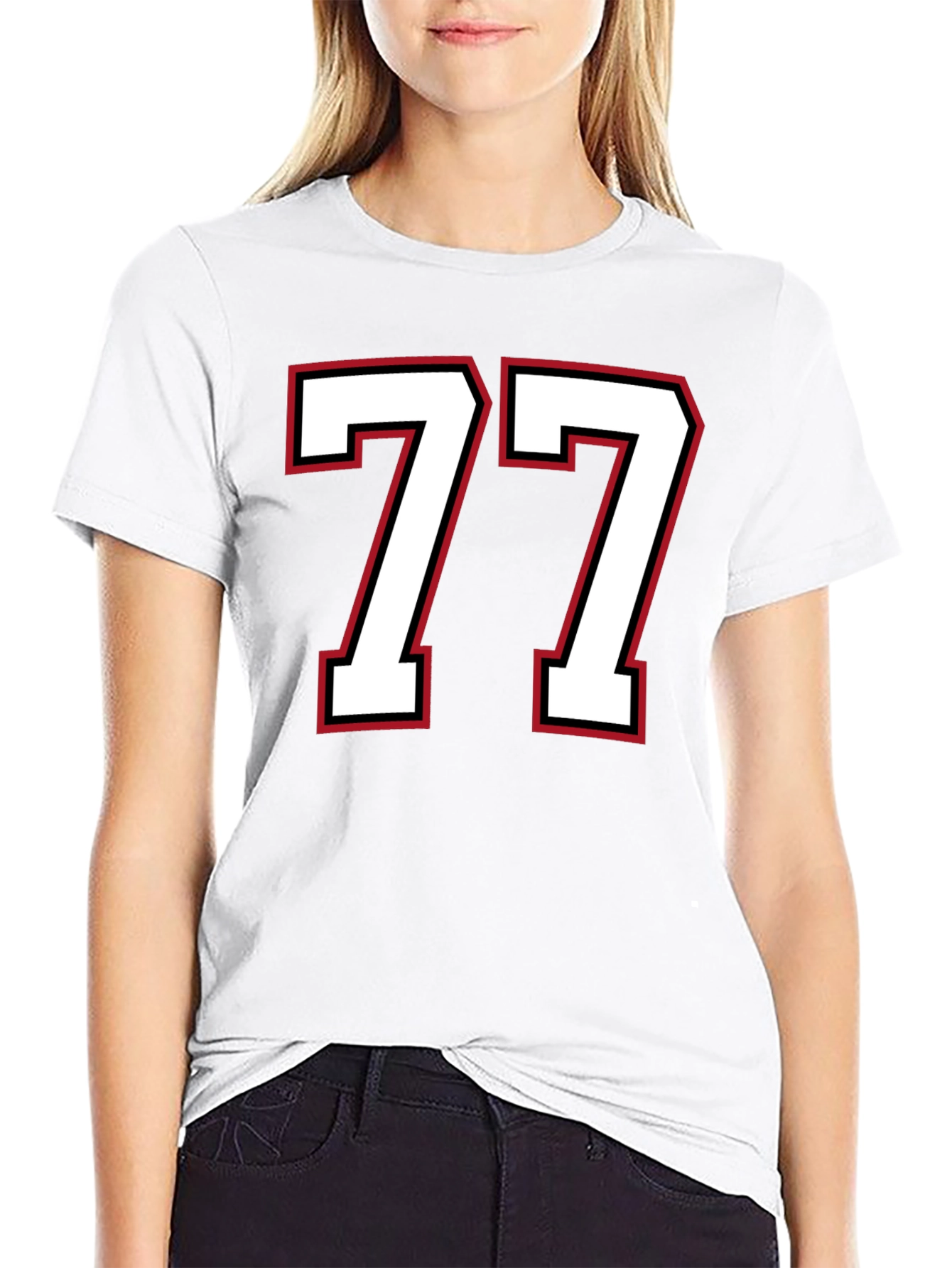 Lucky Number 77 Graphic Tee - Mens Black T-Shirt