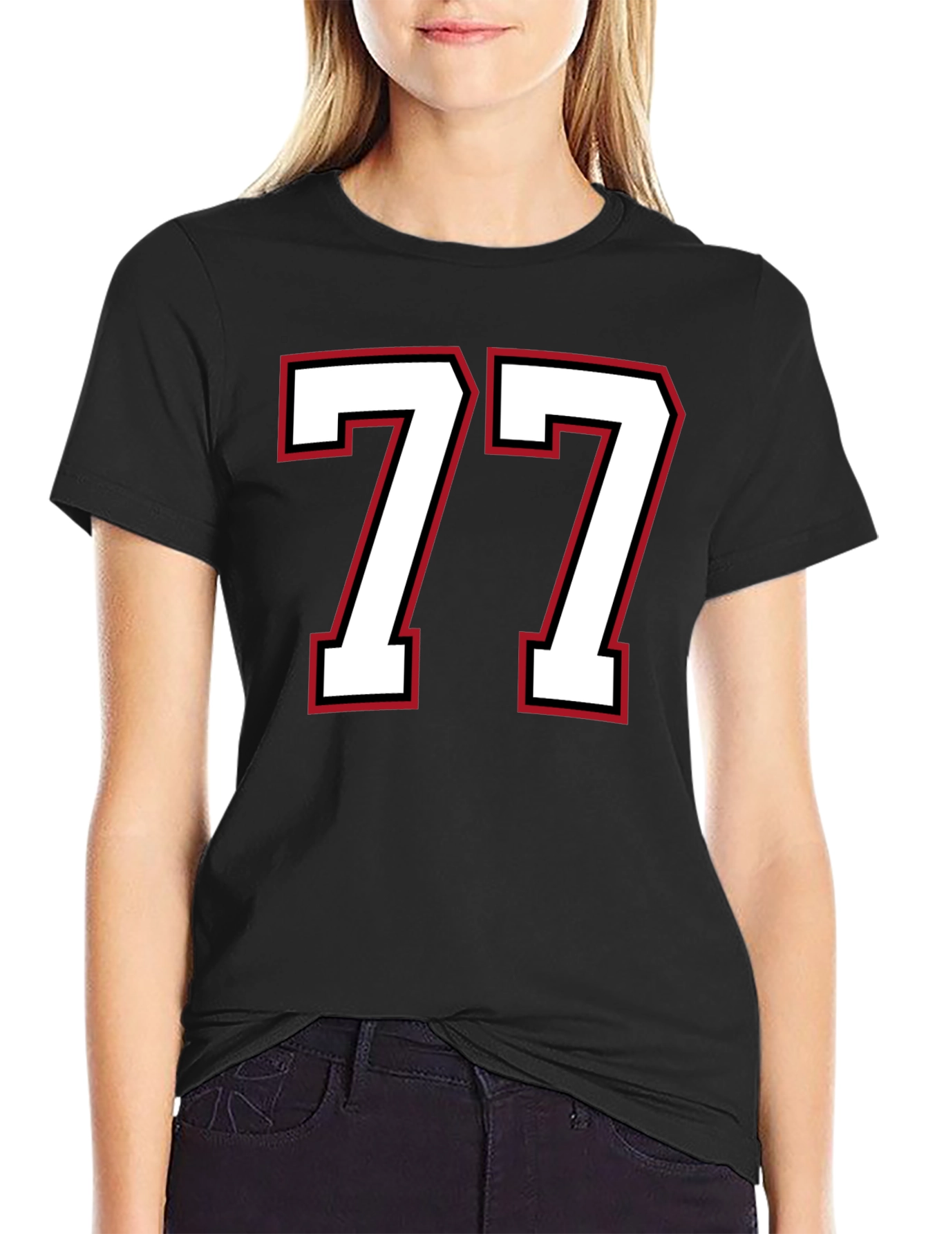 Lucky Number 77 Graphic Tee - Mens Black T-Shirt
