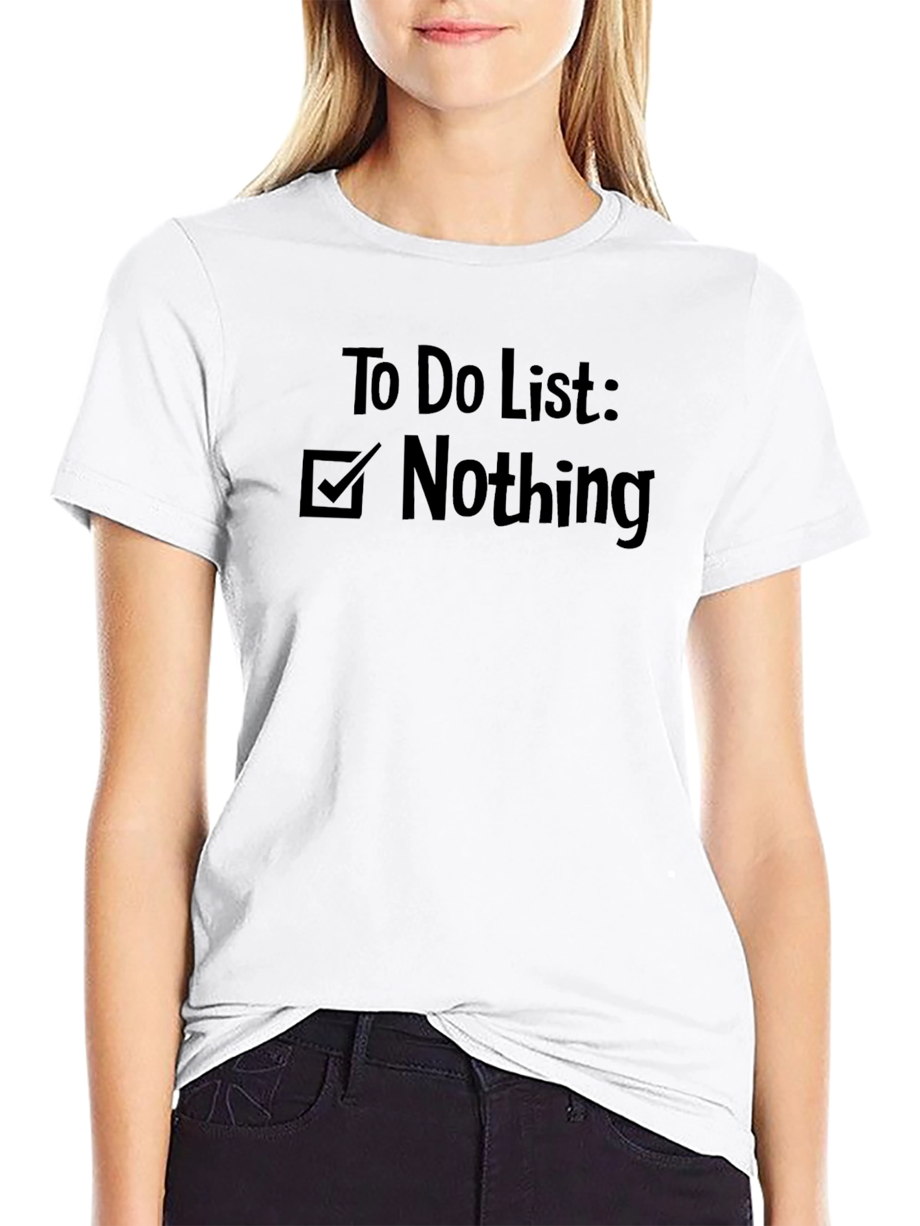 Funny To Do List: Nothing Black T-Shirt