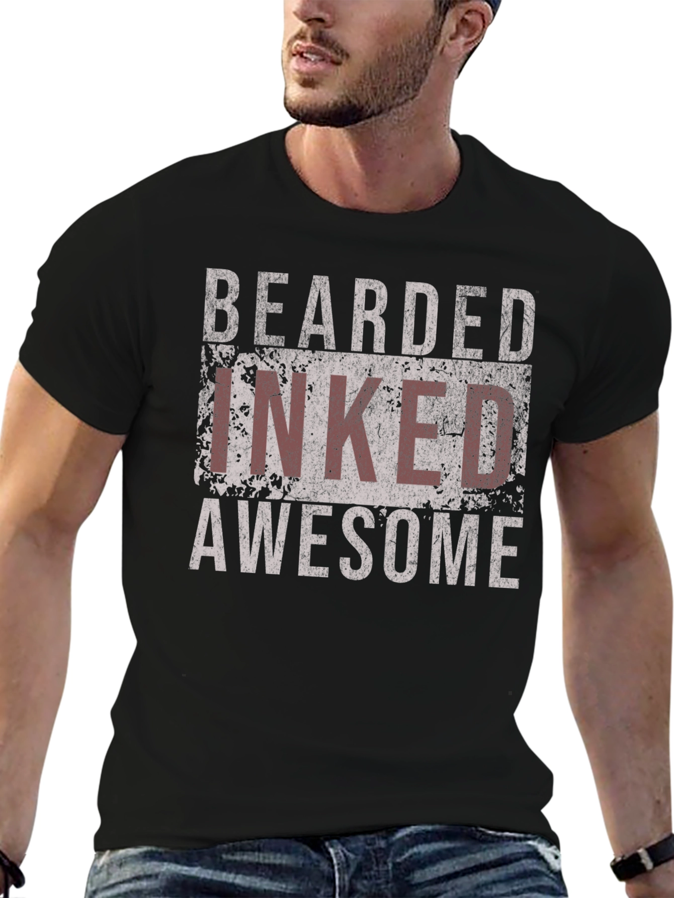 Bearded Inked Awesome Graphic T-Shirt