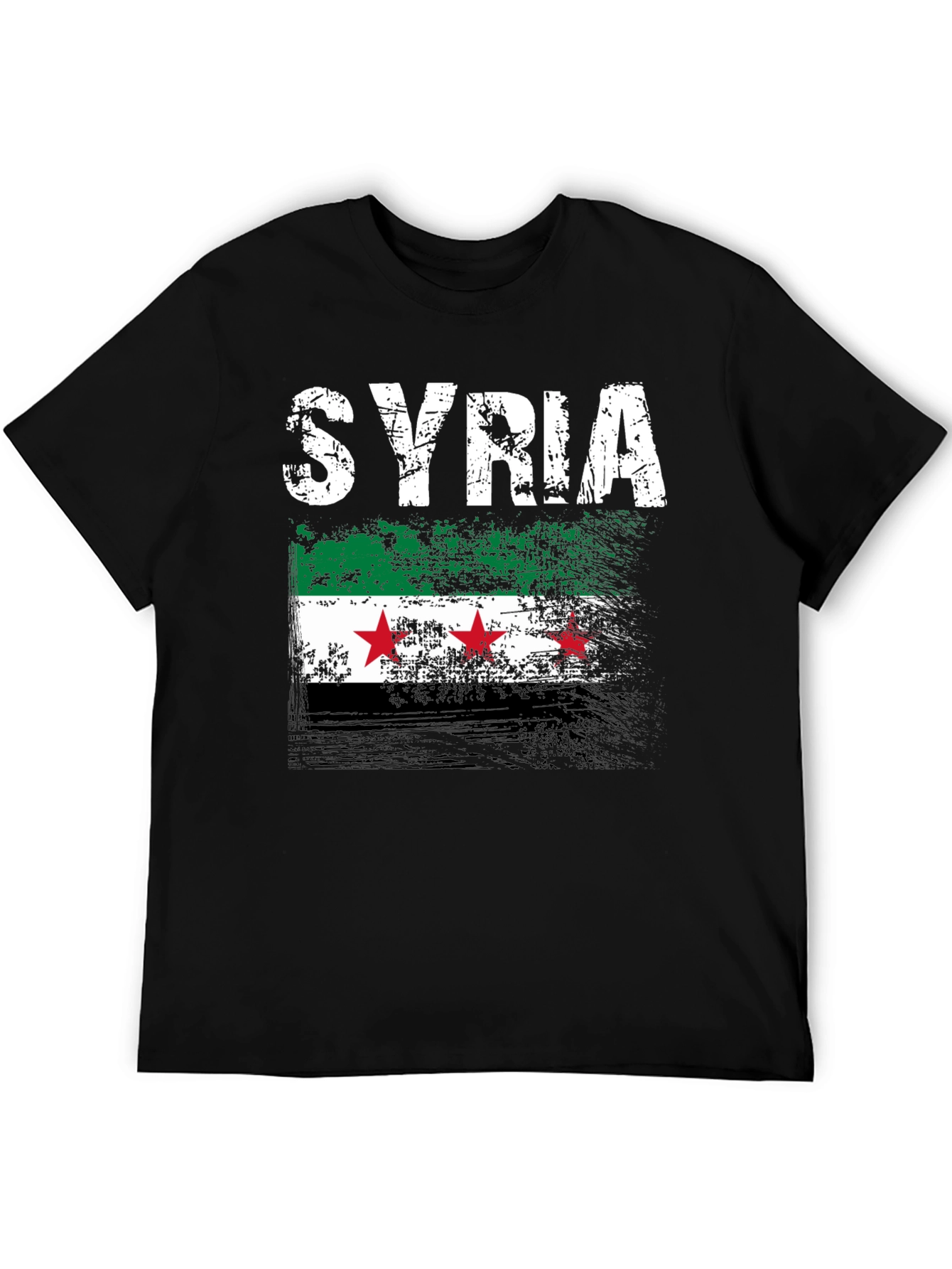 Syria Flag Distressed T-Shirt - Graphic Tee